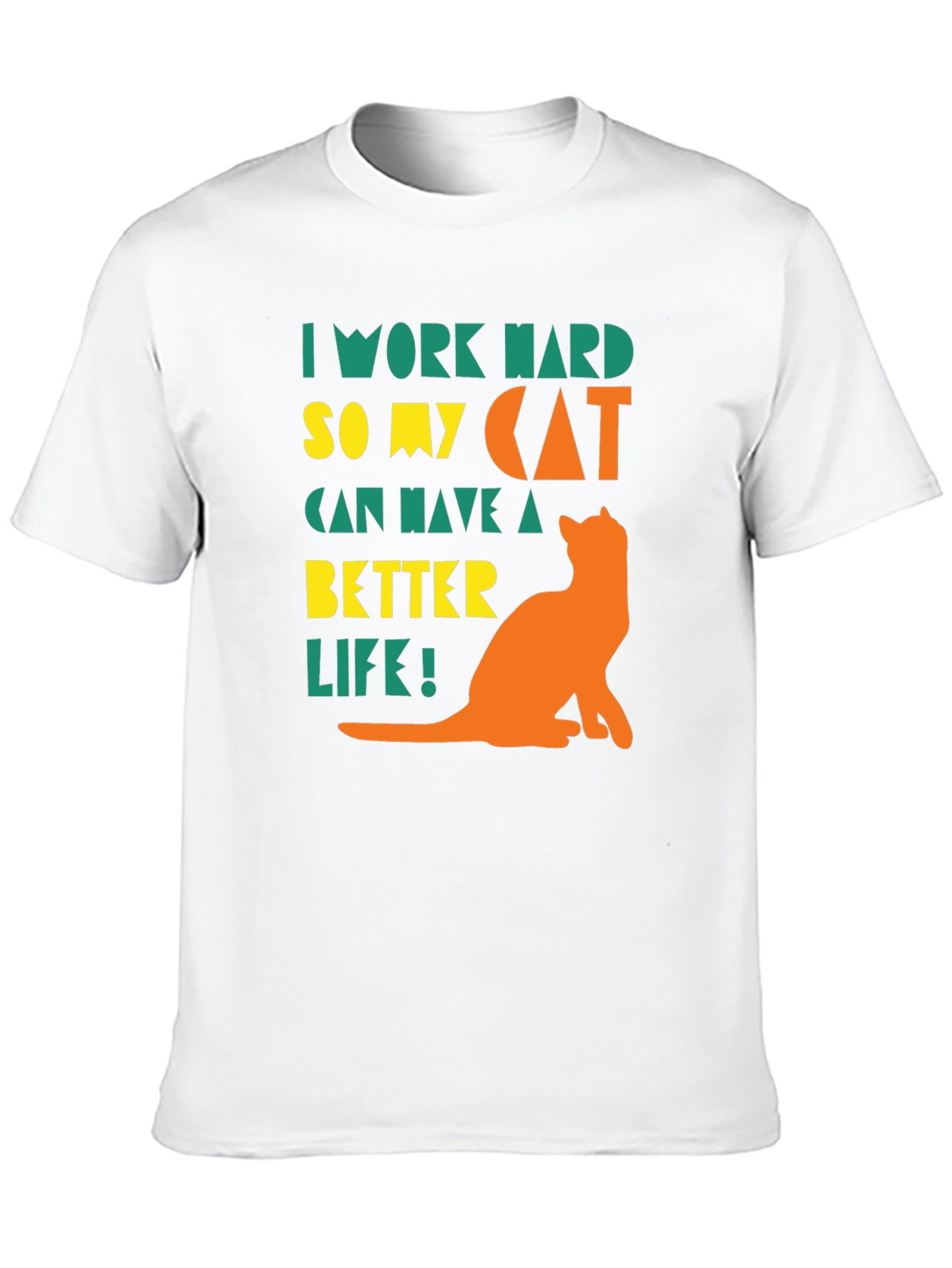 Black I Work Hard for My Cat T-Shirt view 10