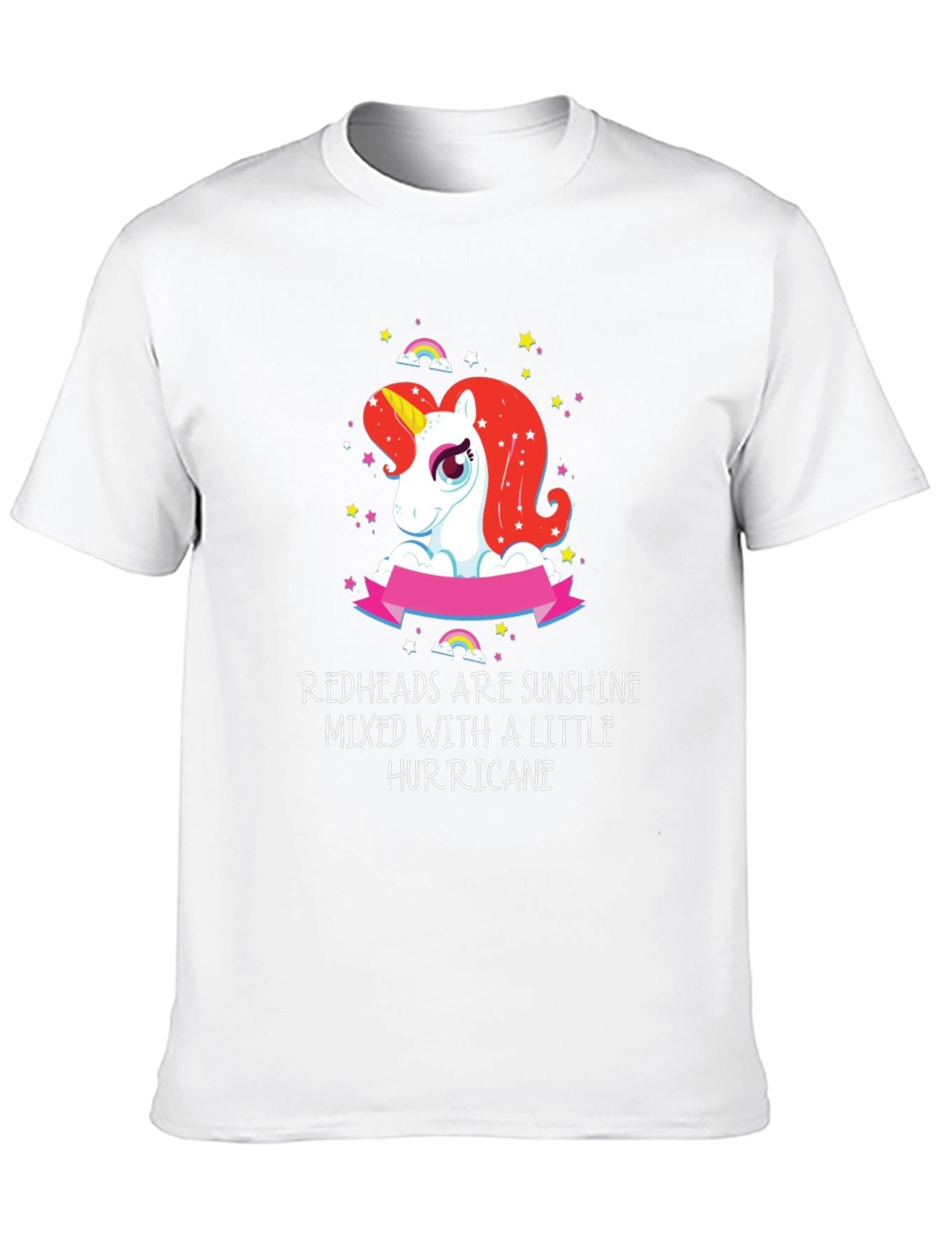 Black Redhead Sunshine Hurricane Unicorn Black T-Shirt view 10
