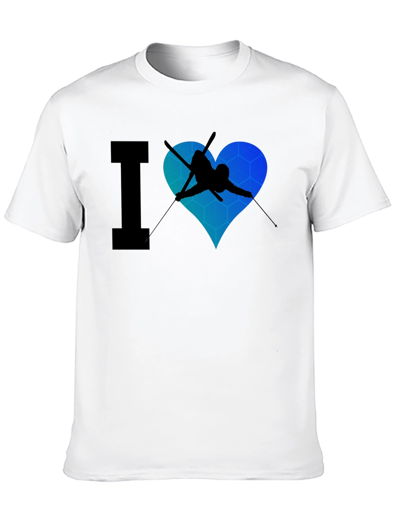 Black I Heart Skiing Black T-Shirt view 10