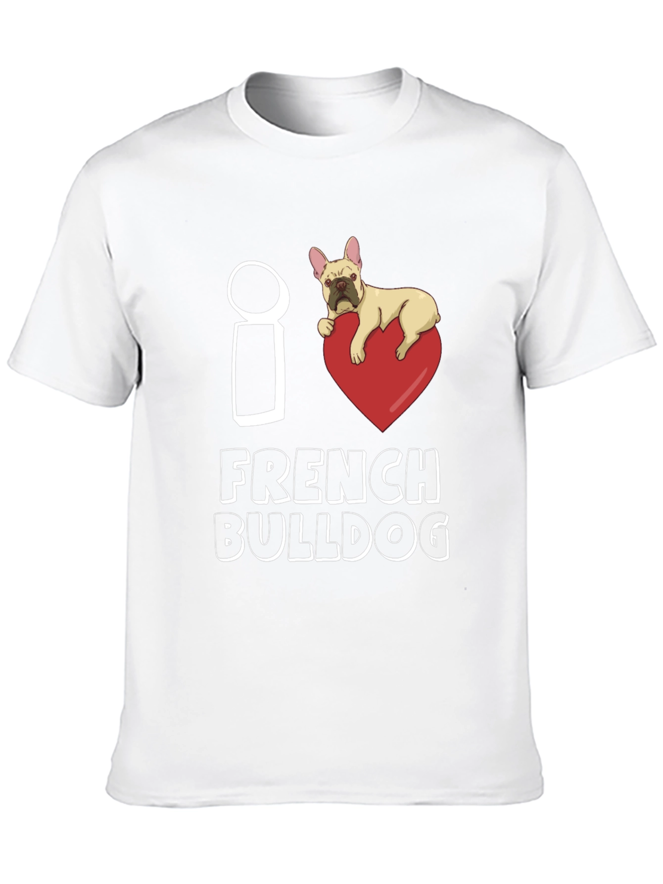 Black I Heart French Bulldog Graphic Tee - Black view 10