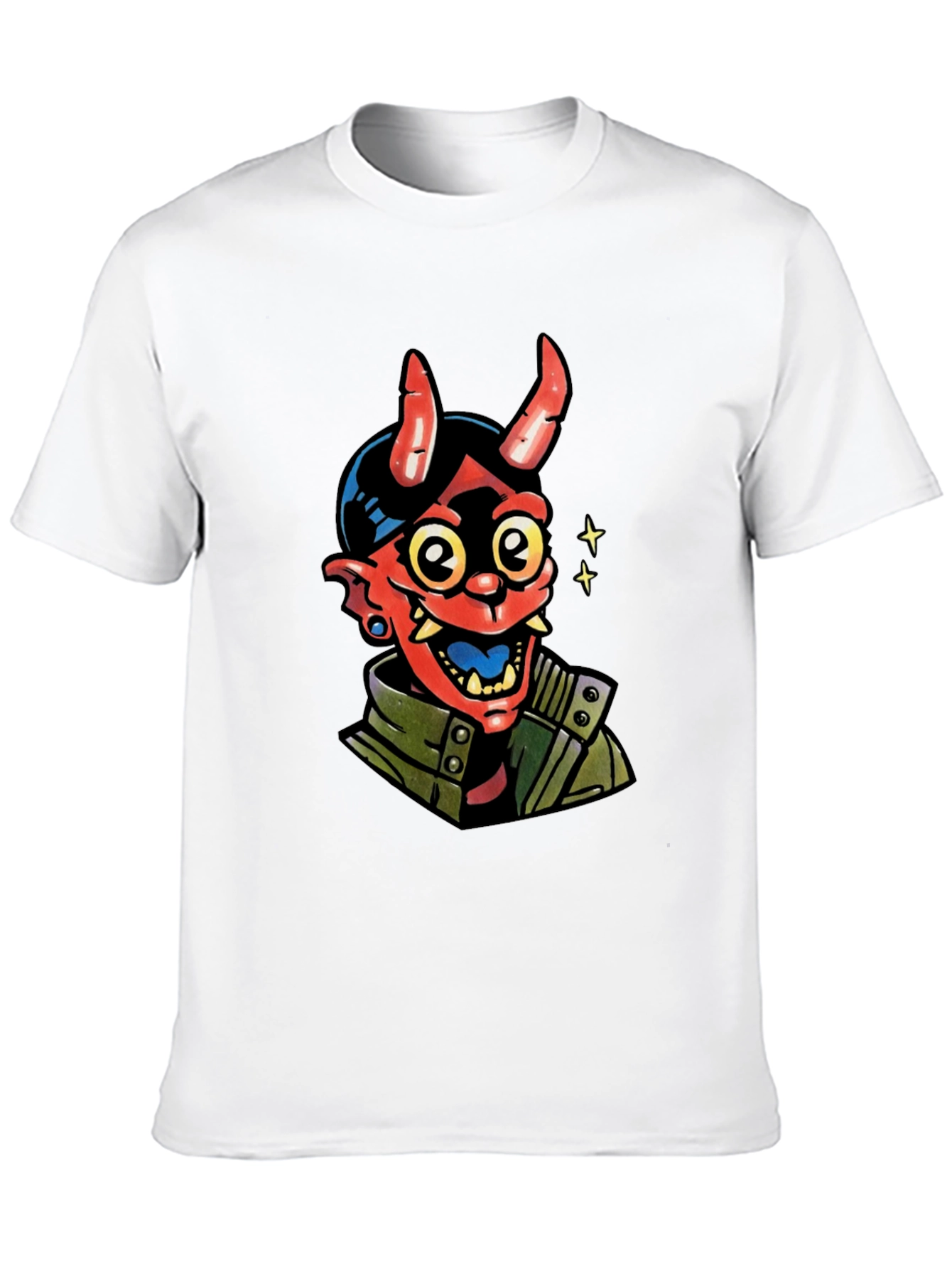 Black Devil Graphic Print Black T-Shirt view 10
