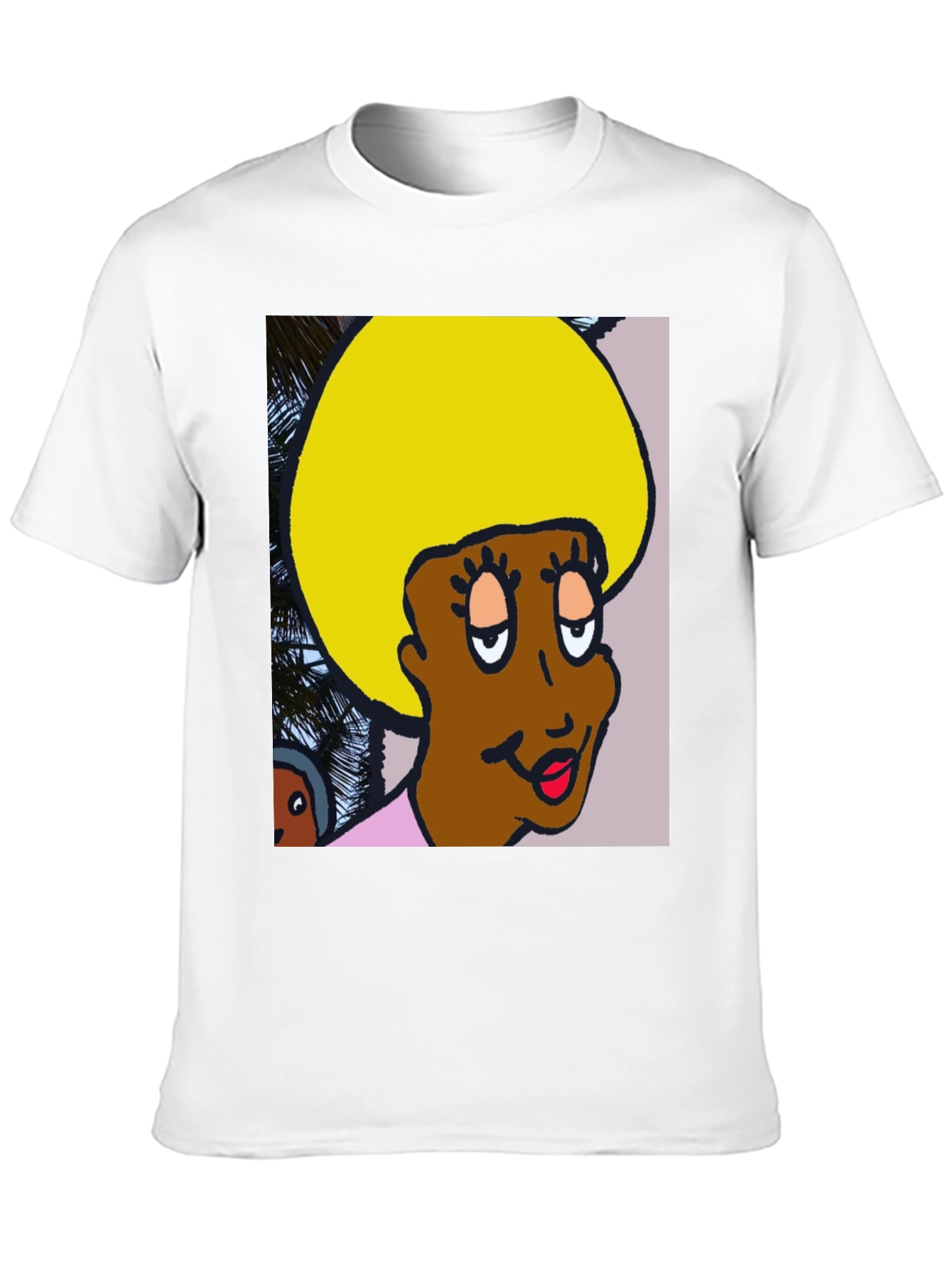 Black Retro Cartoon Afro T-Shirt view 10
