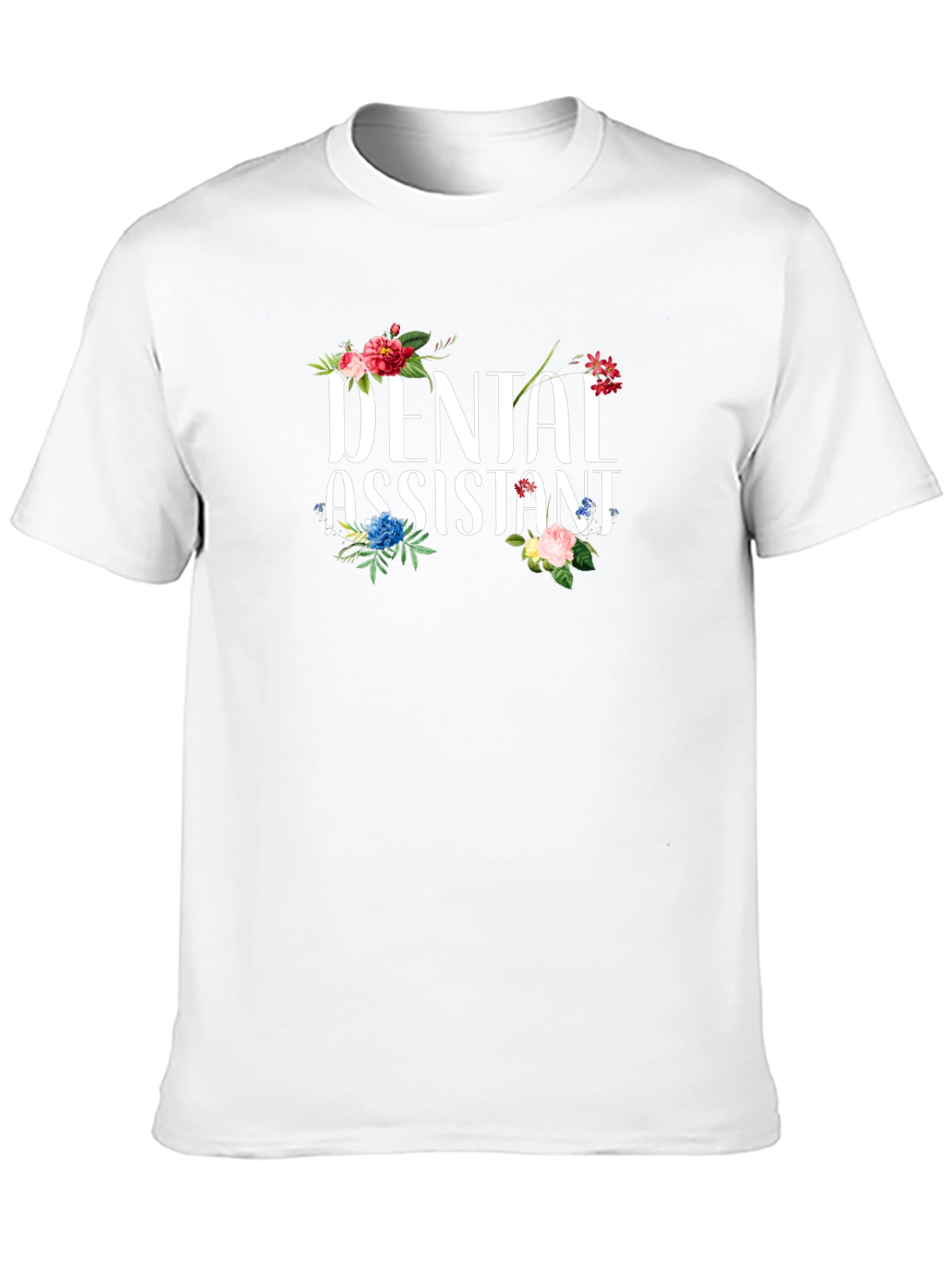 Black Dental Assistant Floral T-Shirt view 10