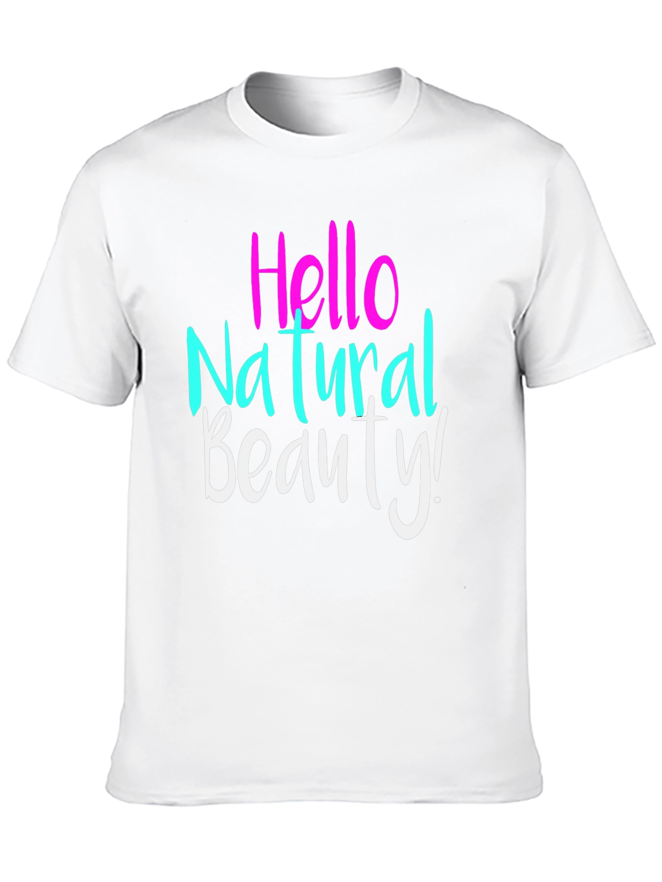 Black Hello Natural Beauty T-Shirt - Stylish Casual Tee view 10