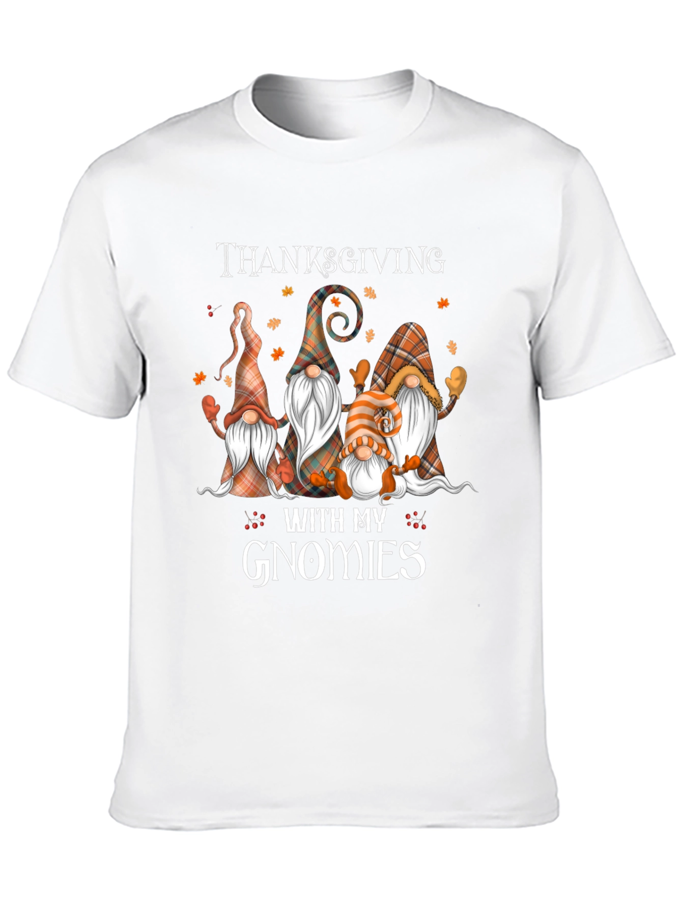 Black Thanksgiving With My Gnomies Black T-Shirt view 10