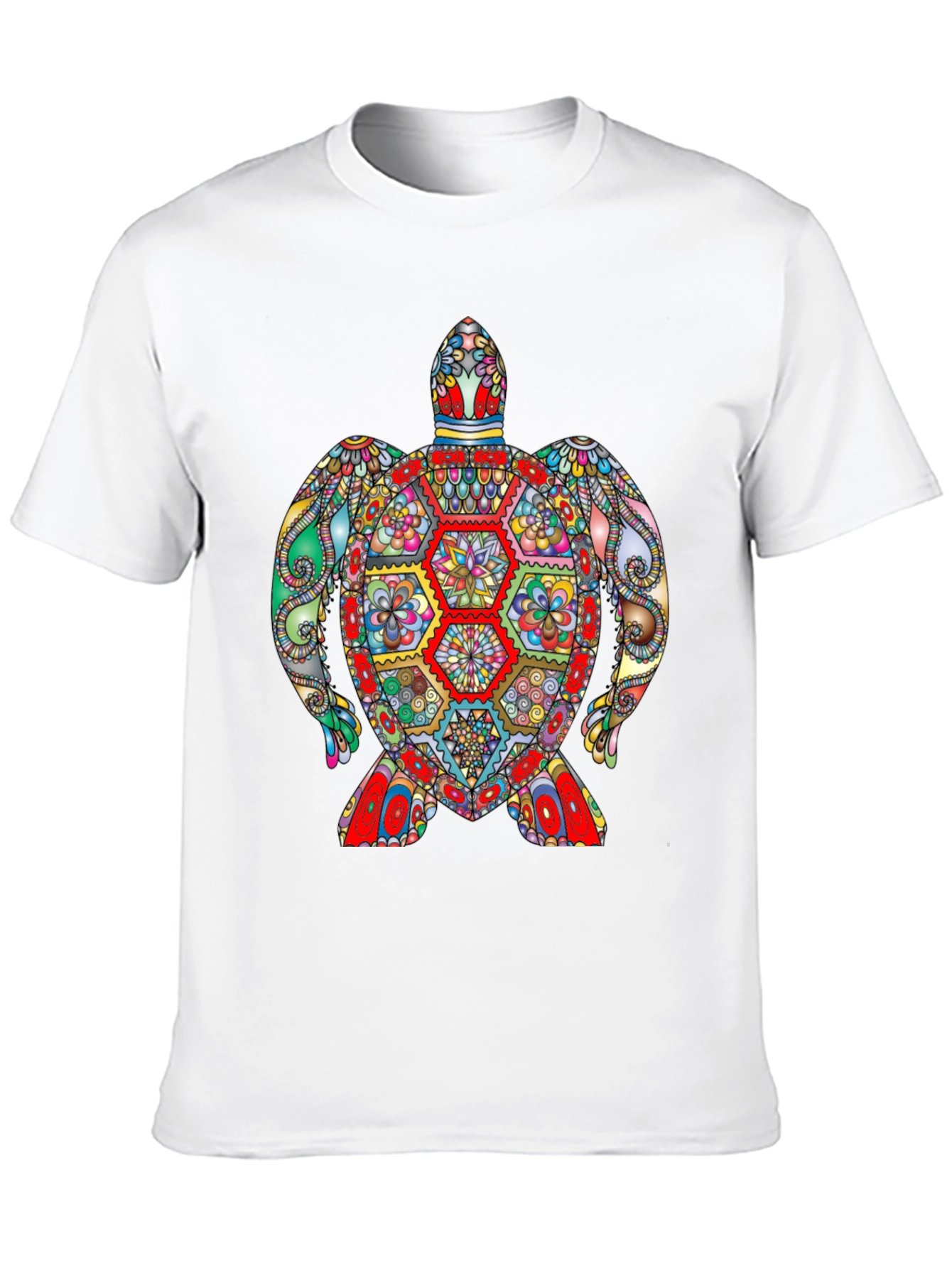 Black Vibrant Turtle Graphic Tee - Black Cotton T-Shirt view 10