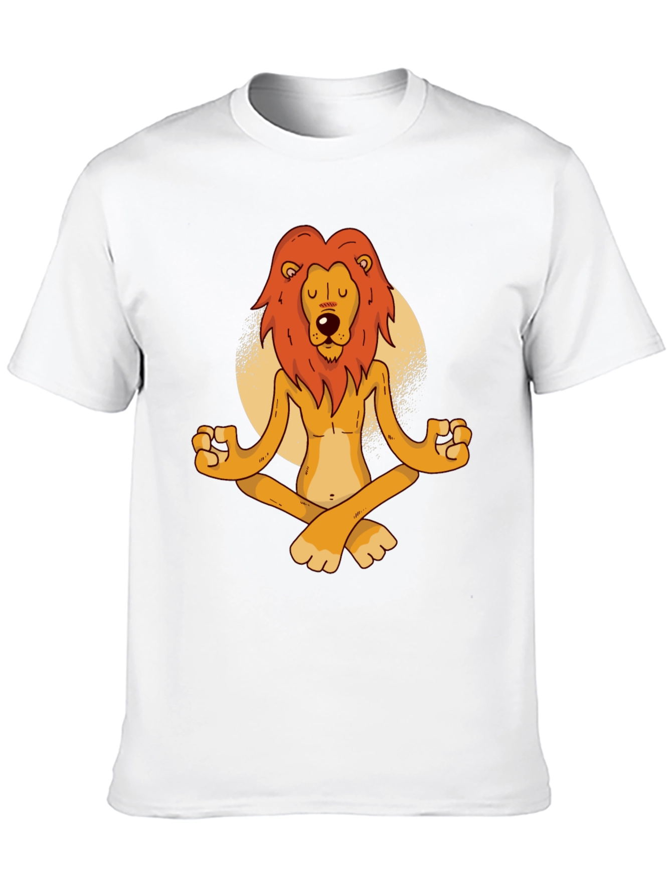 Black Meditating Lion Graphic Tee - Relaxed Fit Black T-Shirt view 10