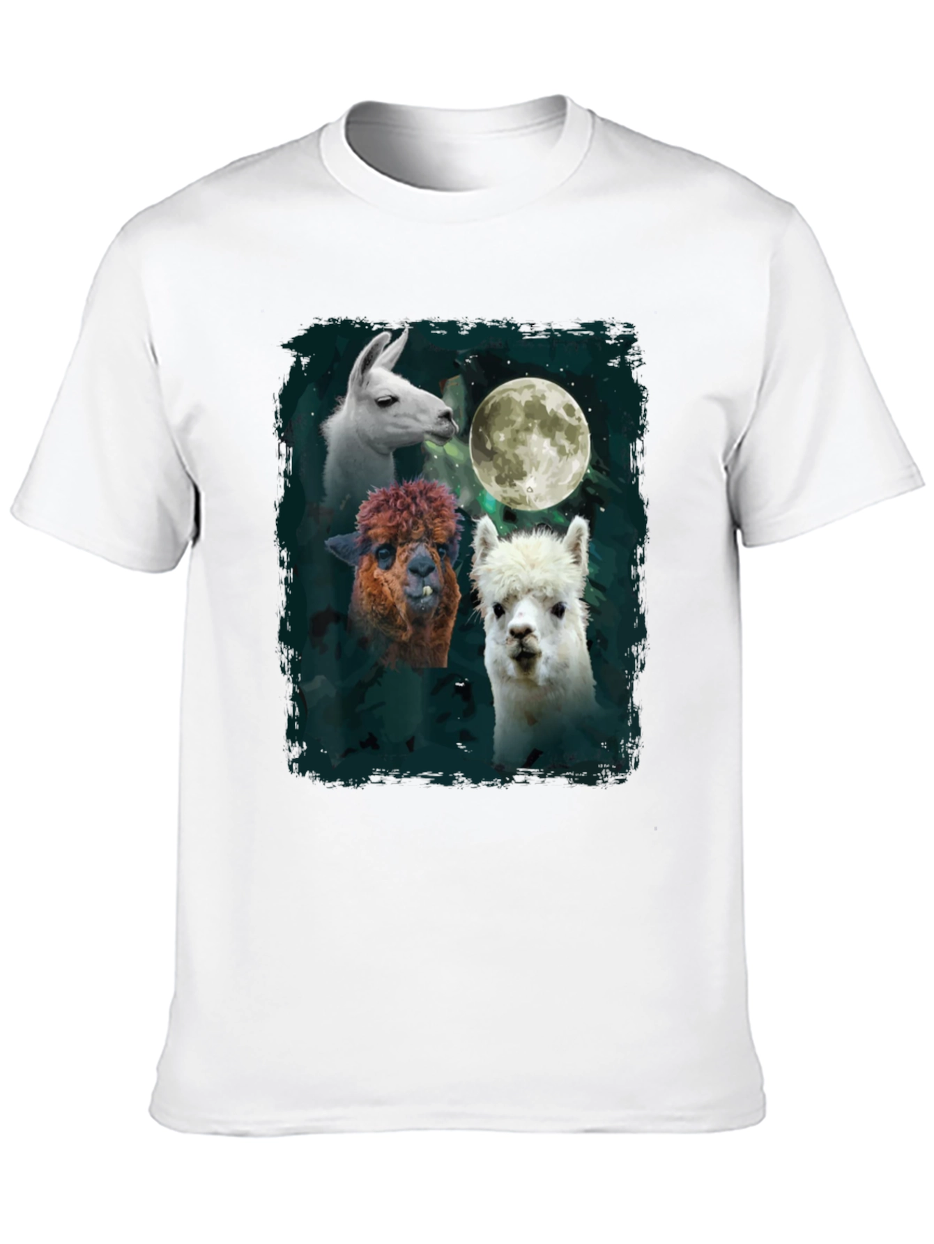Black Llama Moon T-Shirt - Unique Animal Graphic Tee view 10