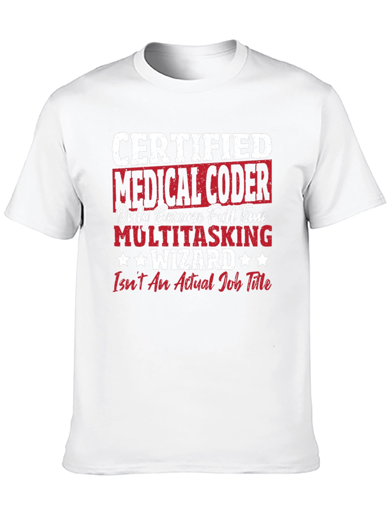 Black Medical Coder Multitasking Wizard Graphic Tee view 10