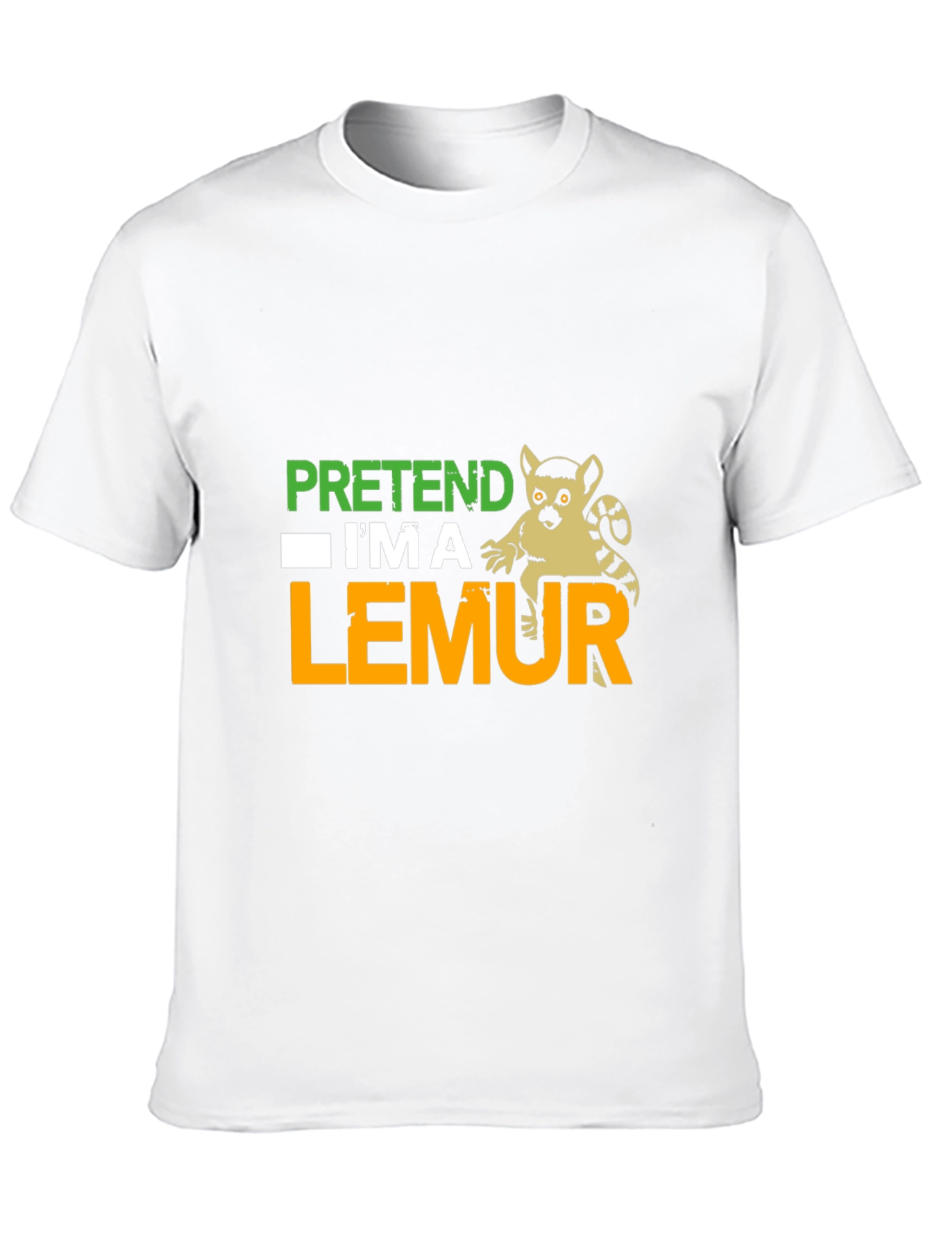 Black Pretend I'm A Lemur Funny Graphic T-Shirt view 10