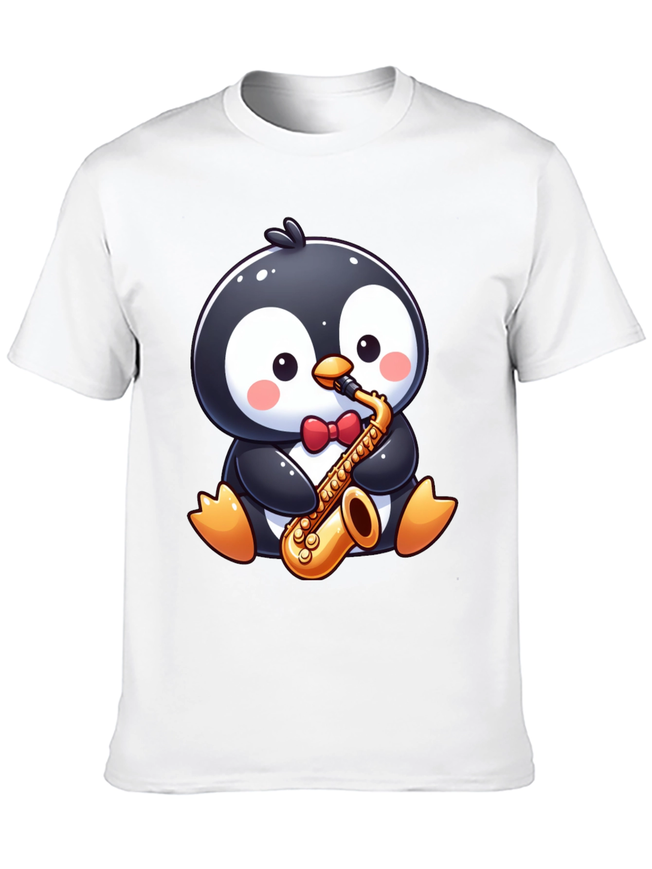 Black Penguin Sax Player T-Shirt view 10