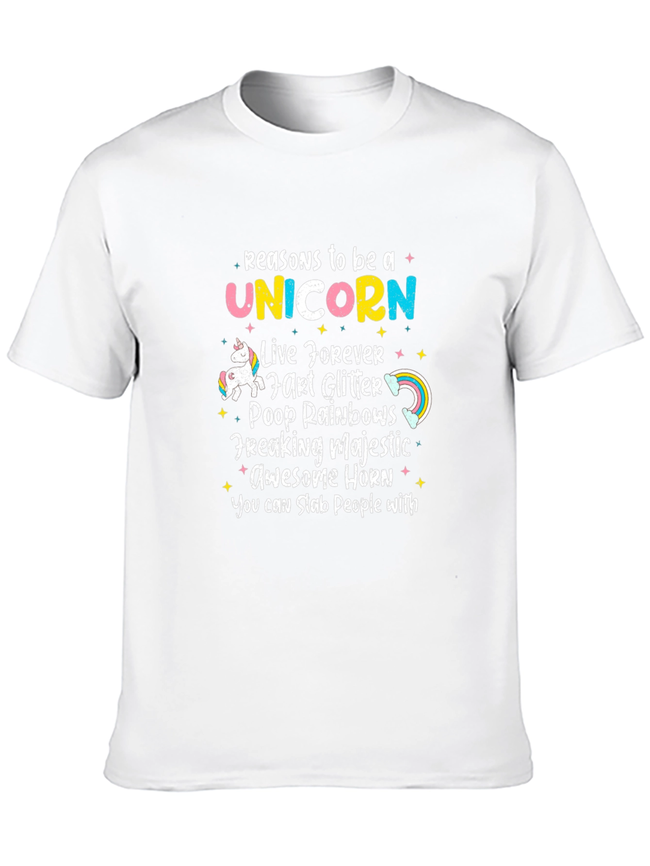 Black Reasons to Be a Unicorn T-Shirt - Black view 10