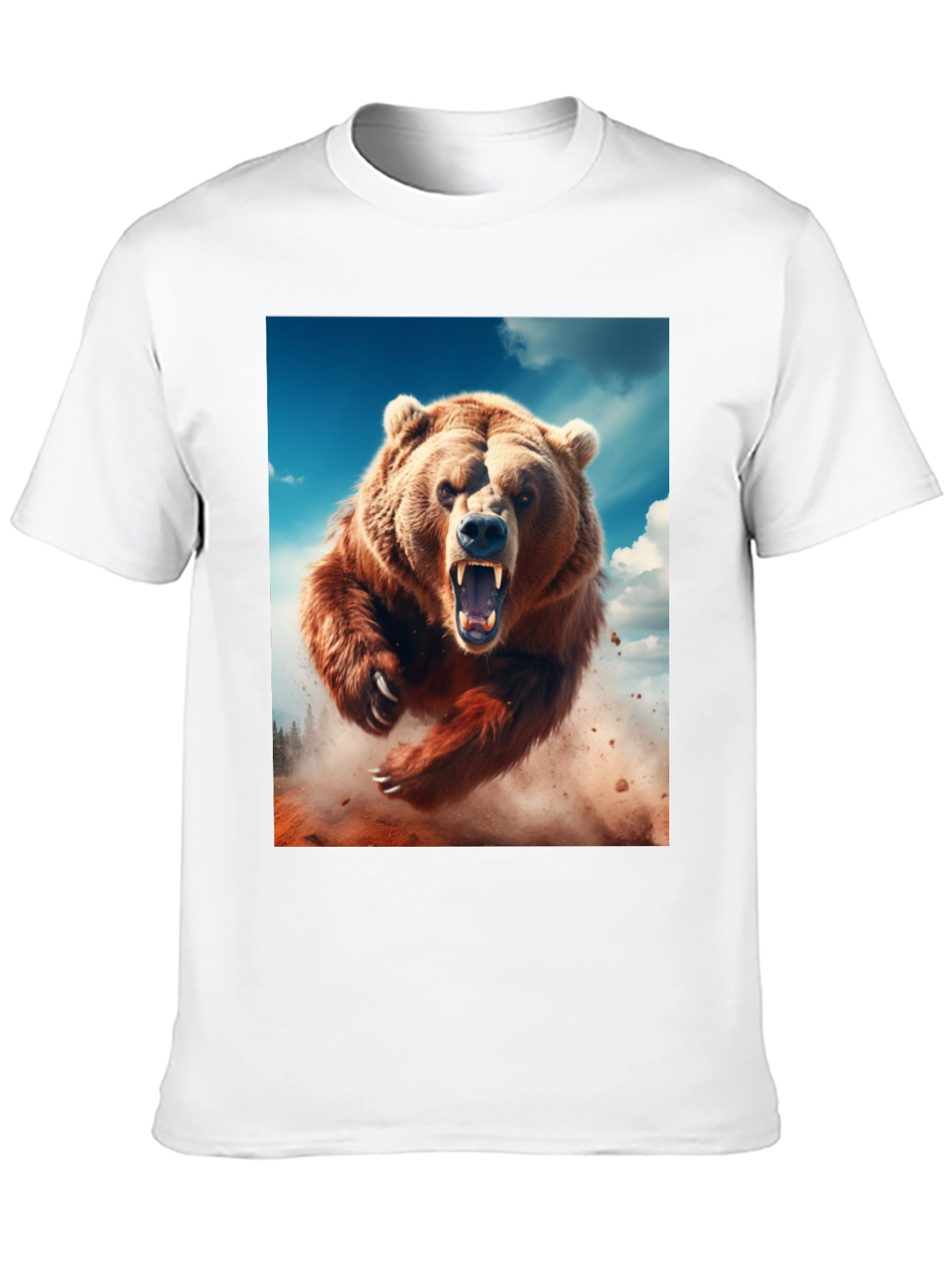 Roaring Bear Graphic Tee - Black Cotton Comfort - 10