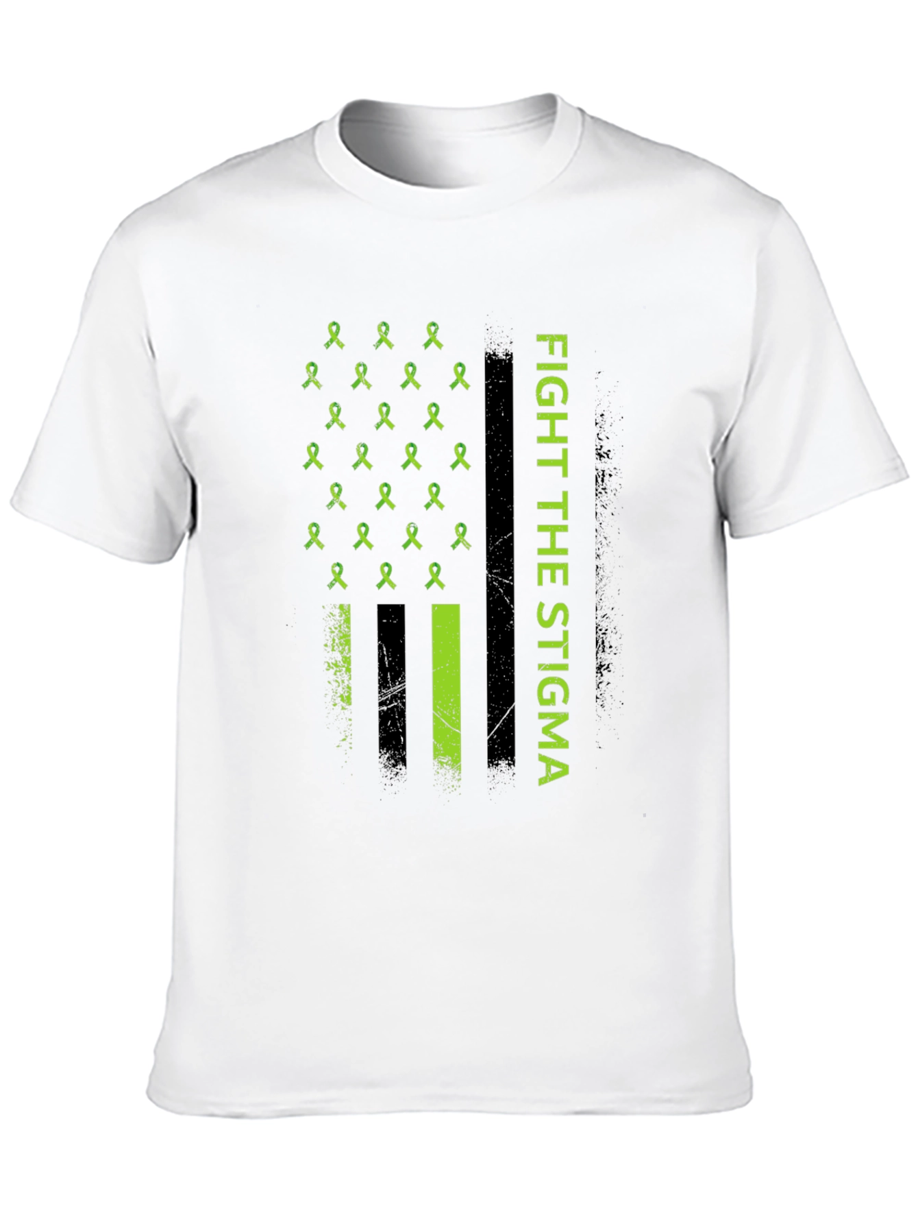 Black Fight The Stigma Awareness Ribbon Tee view 10