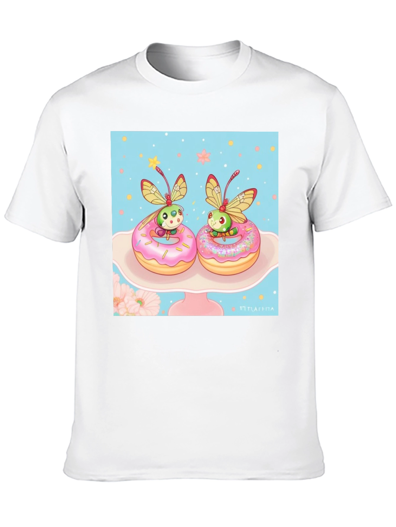 Black Cute Bug on Donut T-Shirt view 10