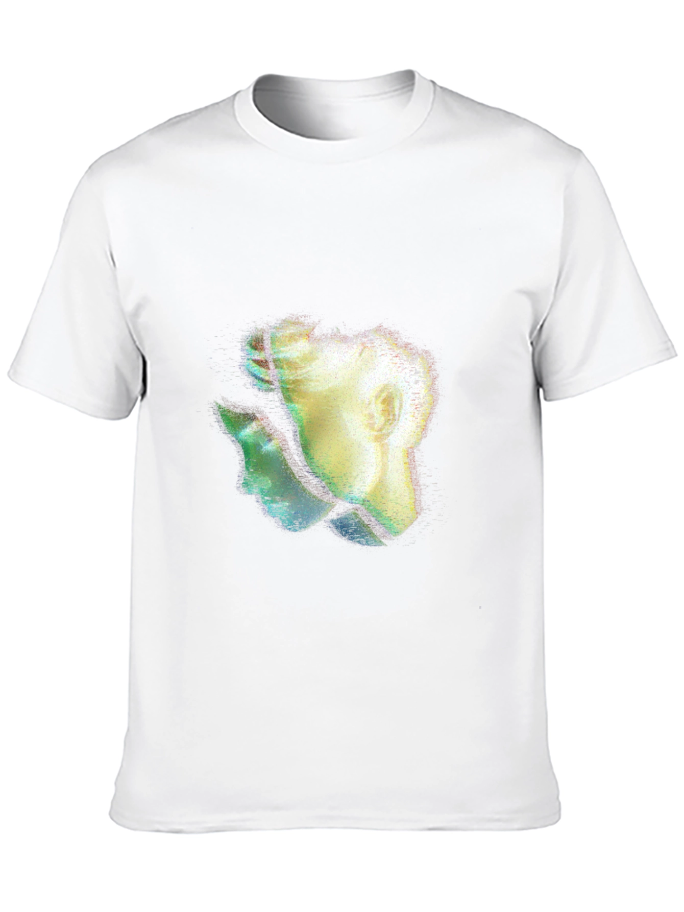 Black Abstract Two-Face Graphic Black T-Shirt view 10