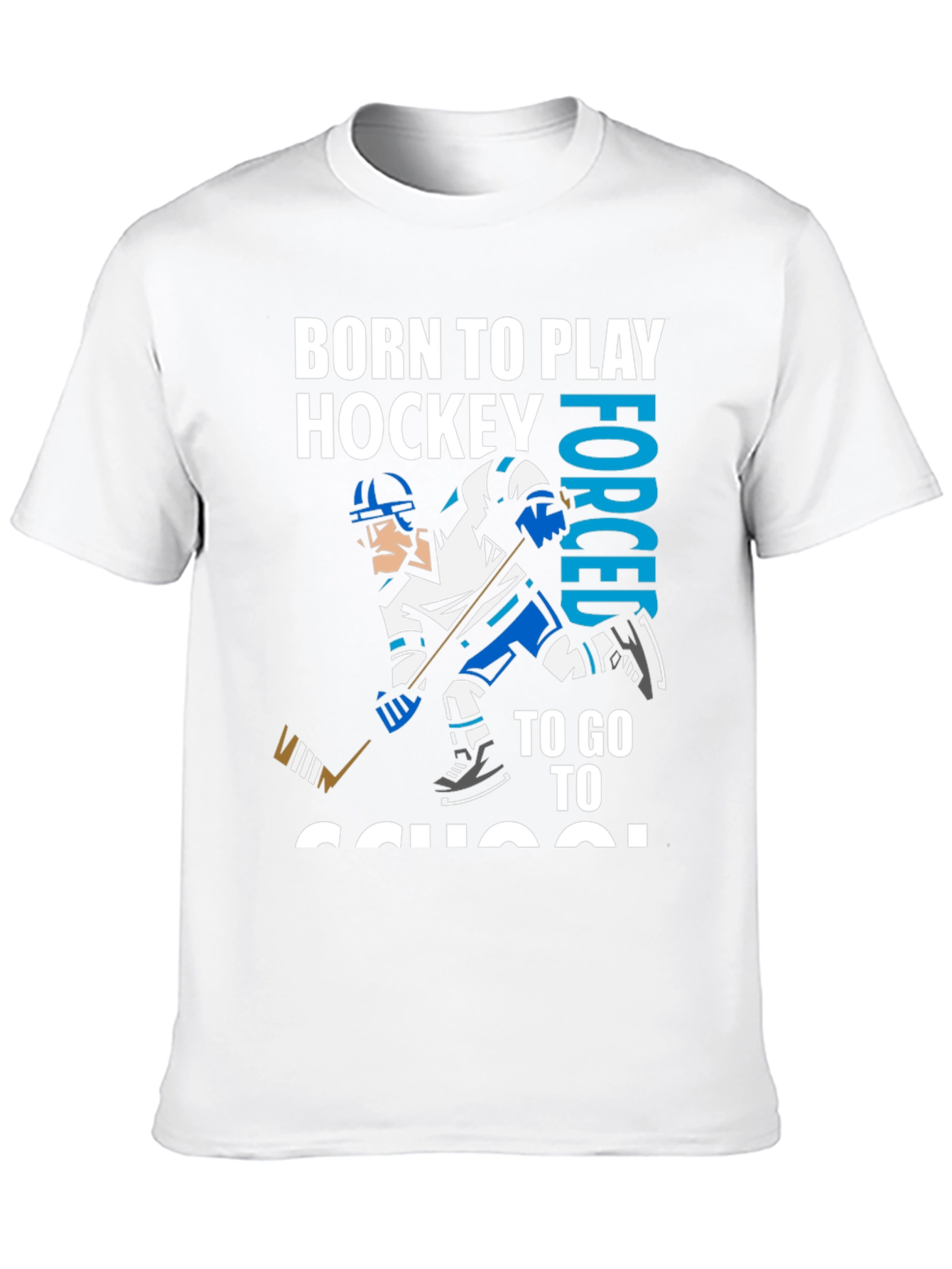 Black Born To Play Hockey T-Shirt view 10