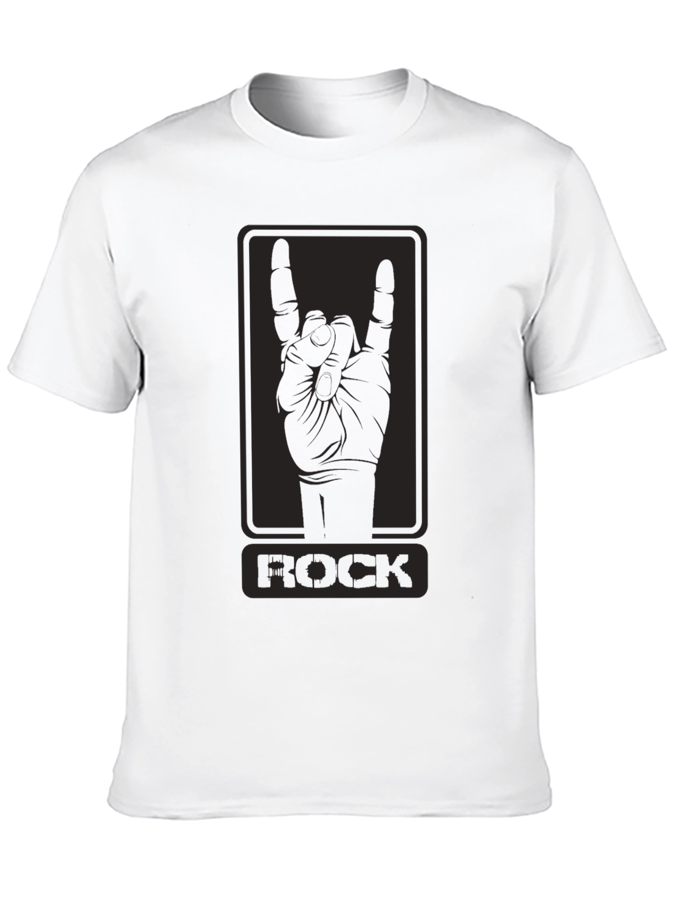 Black Rock On! Black Graphic Tee - Rock Hand Sign view 10