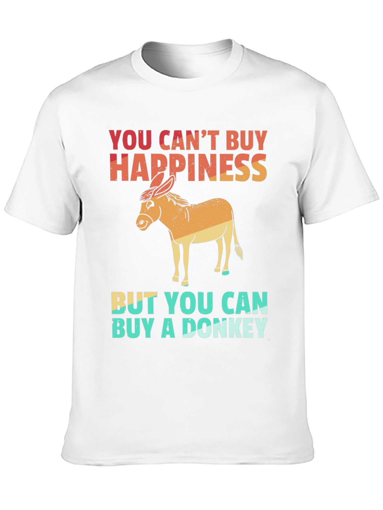 Black Funny Donkey Graphic Tee - You Can't Buy Happiness view 10