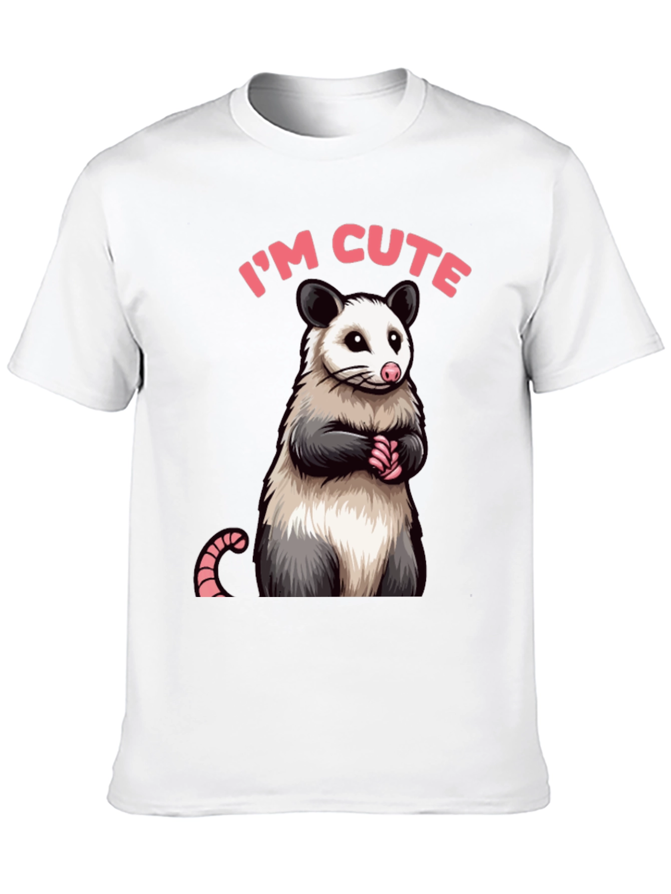 Black Cute Opossum Graphic Tee Shirt view 10