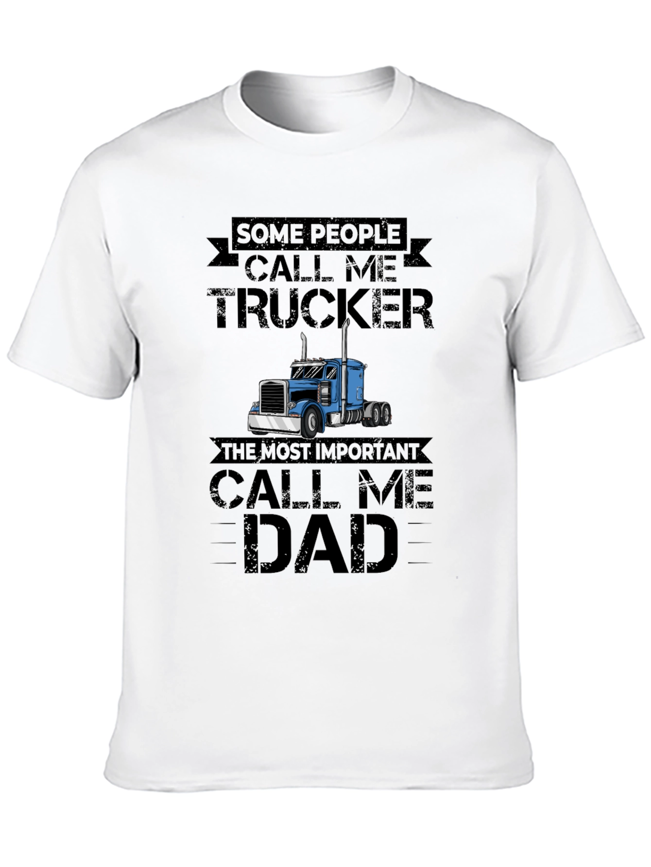Black Trucker Dad Graphic Tee - Black view 10