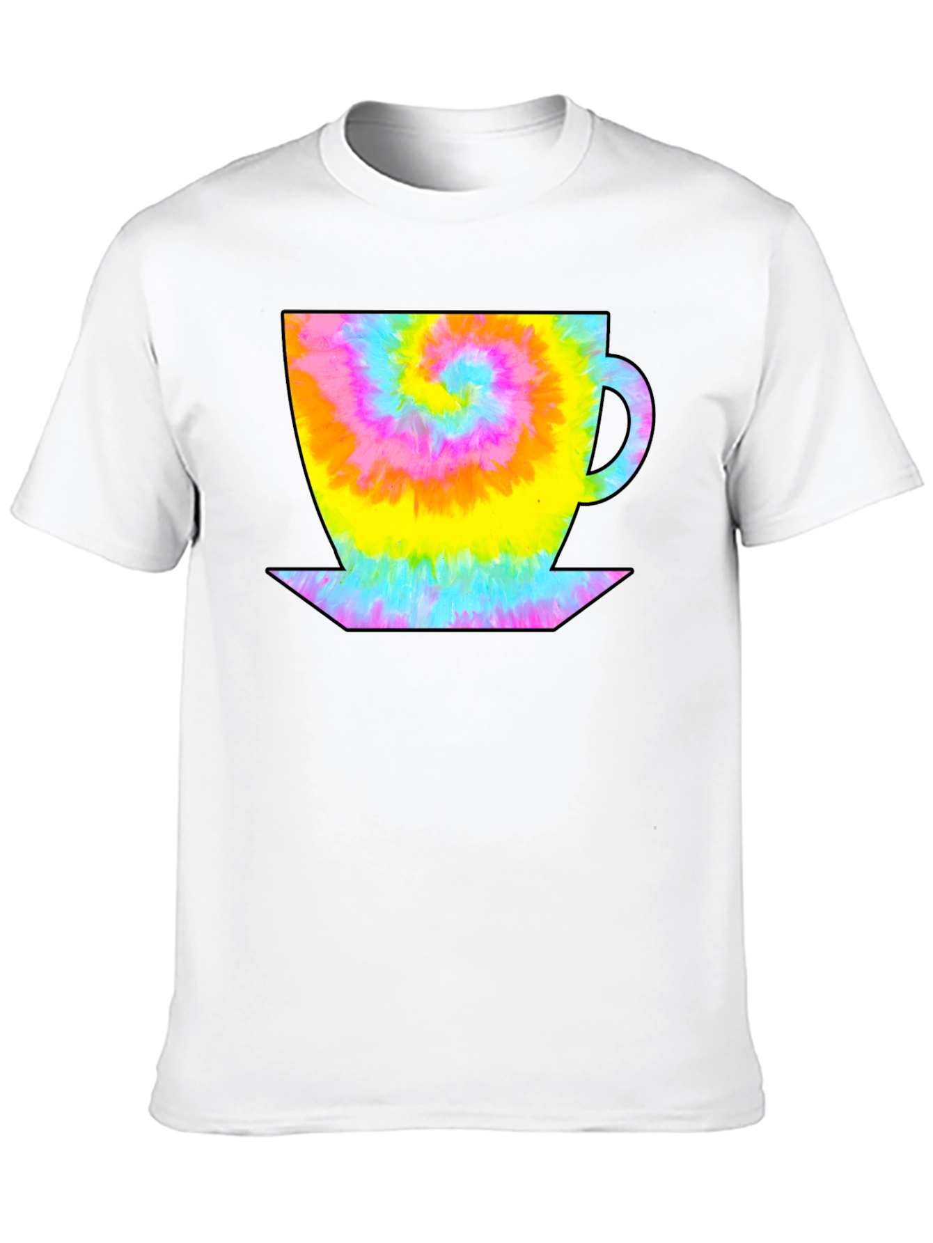 Black Tie Dye Coffee Cup Black T-Shirt view 10