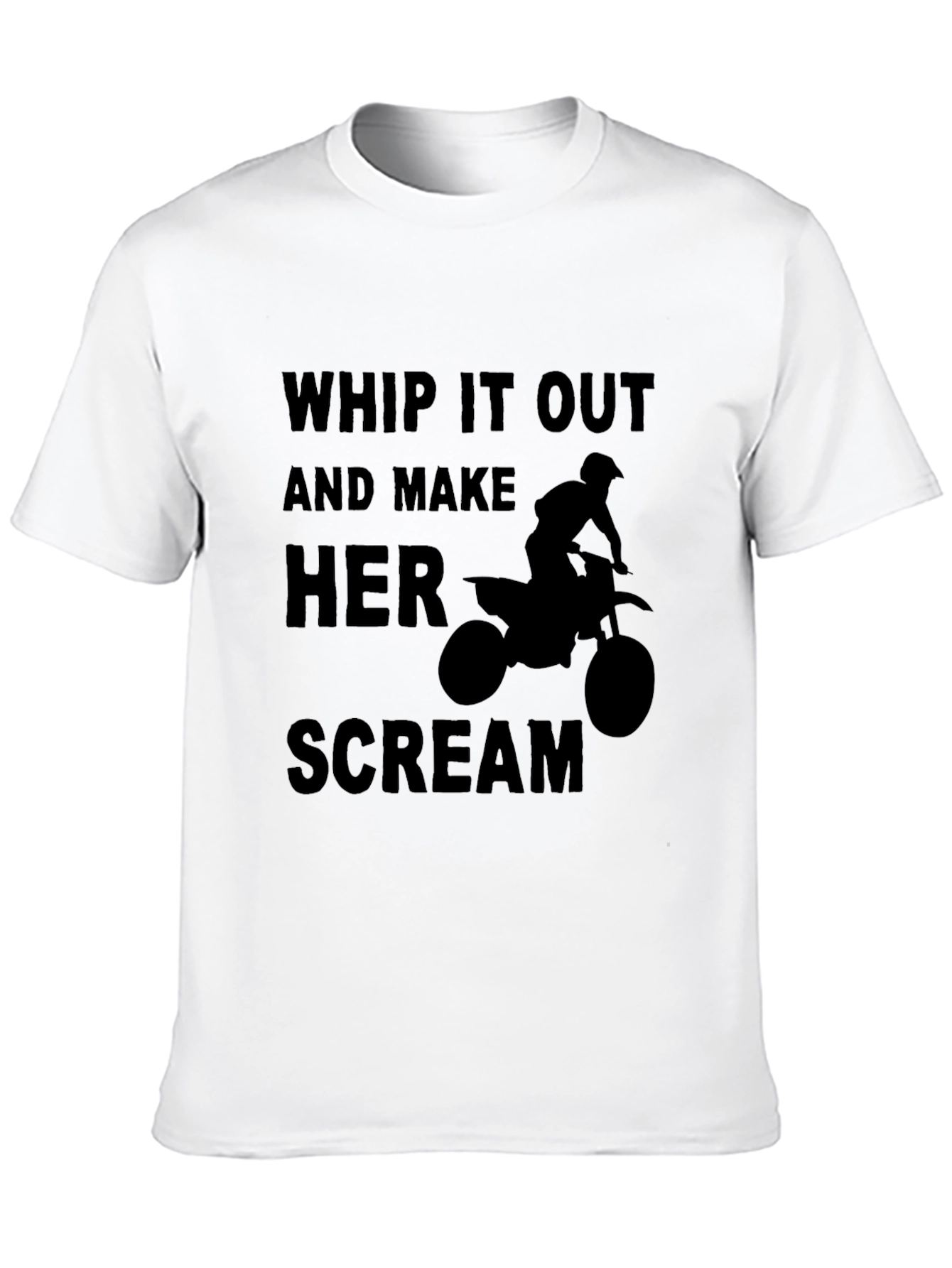 Black Whip It Out and Make Her Scream Black T-Shirt view 10