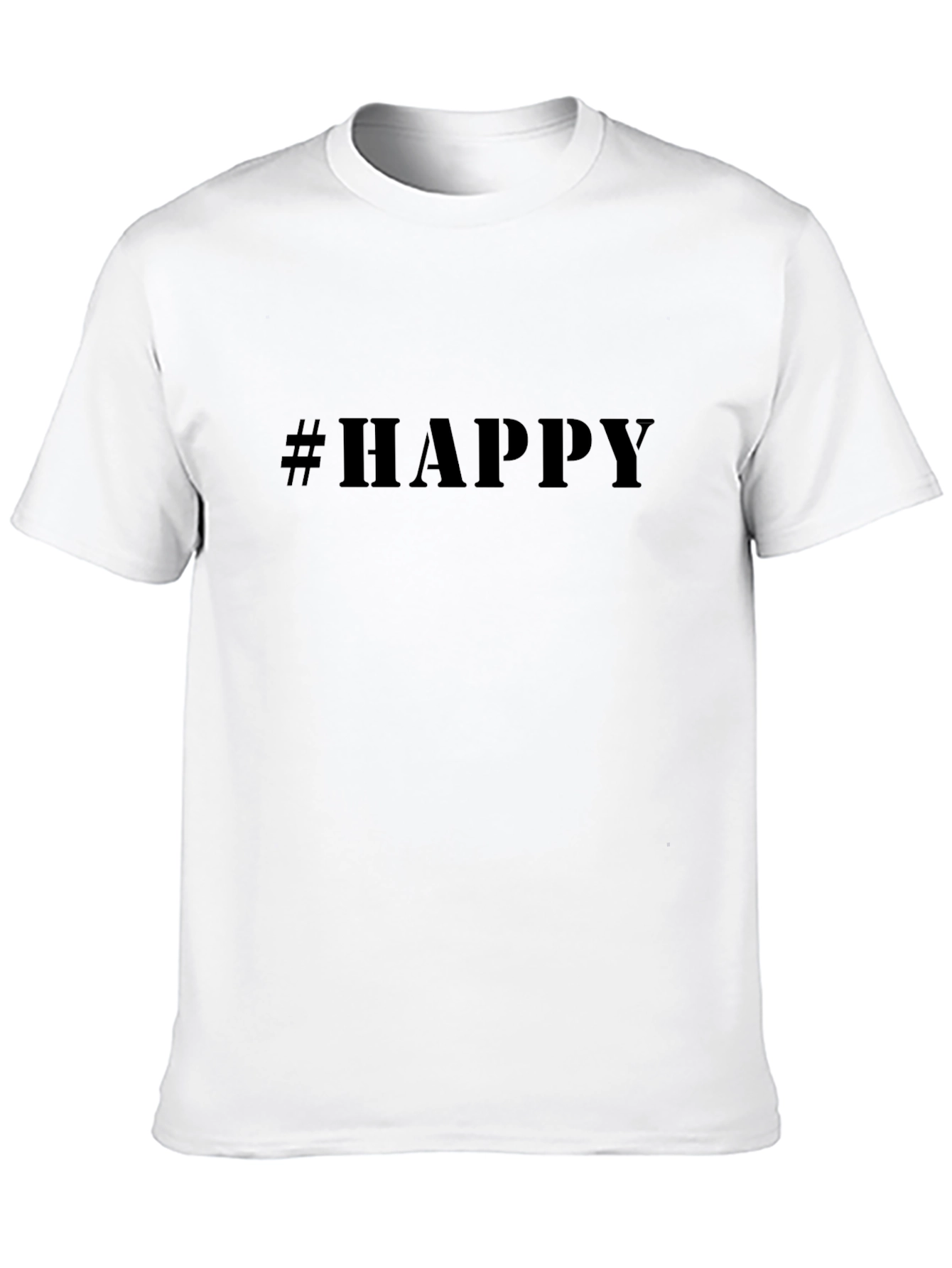 Black #Happy Graphic Tee - Unisex Black T-Shirt view 10