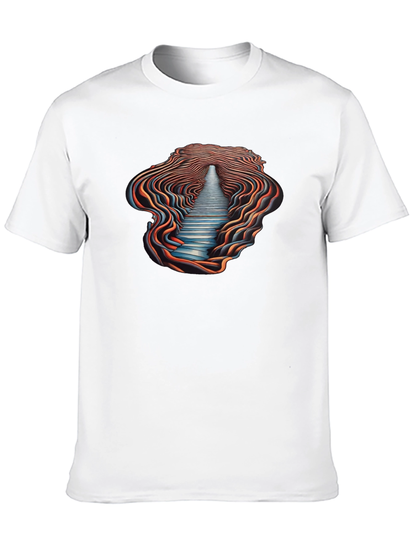 Black Optical Illusion Pathway Graphic Tee - Black view 10