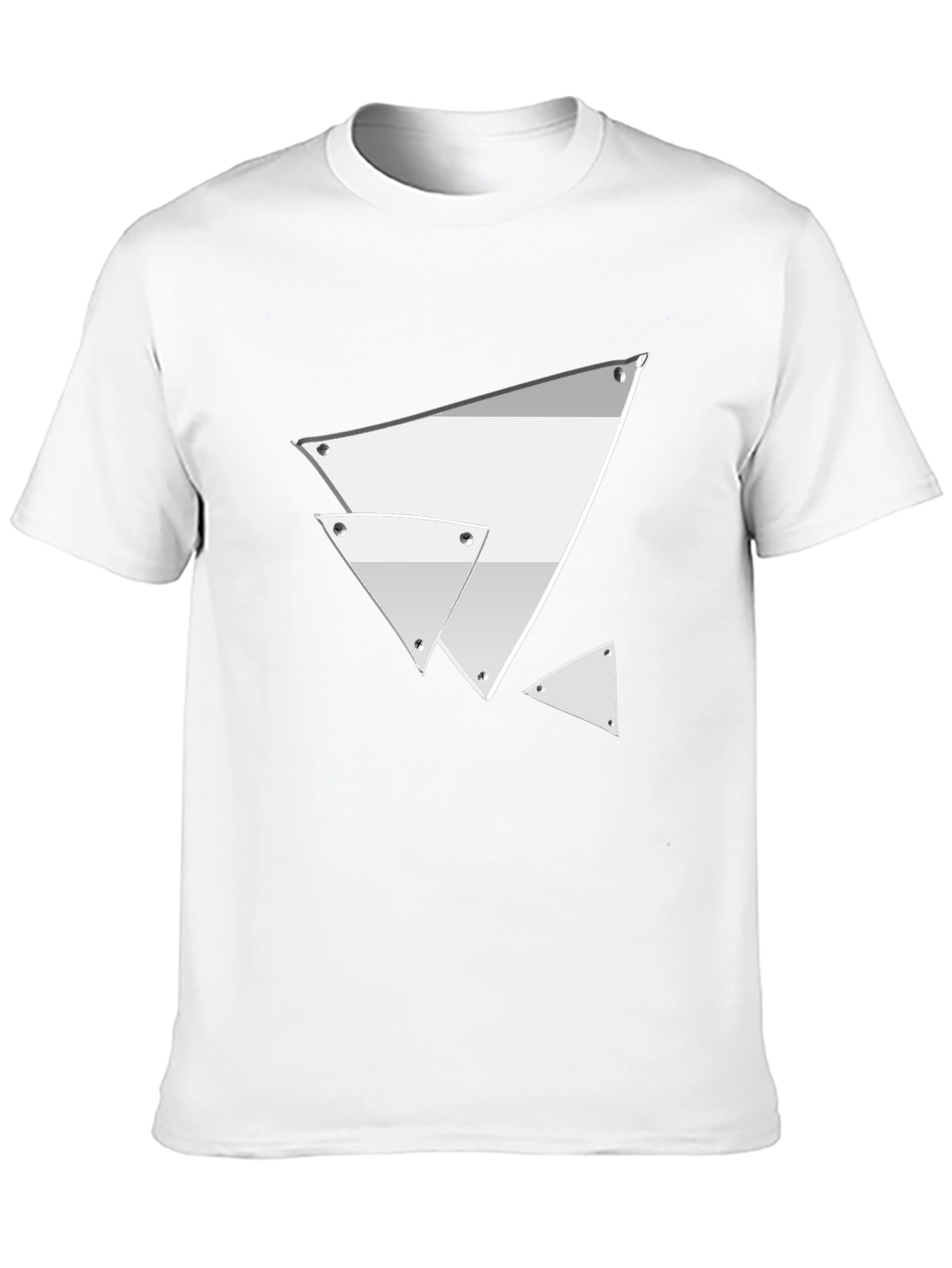 Black Modern Geometric Triangle Graphic Tee - Black view 10
