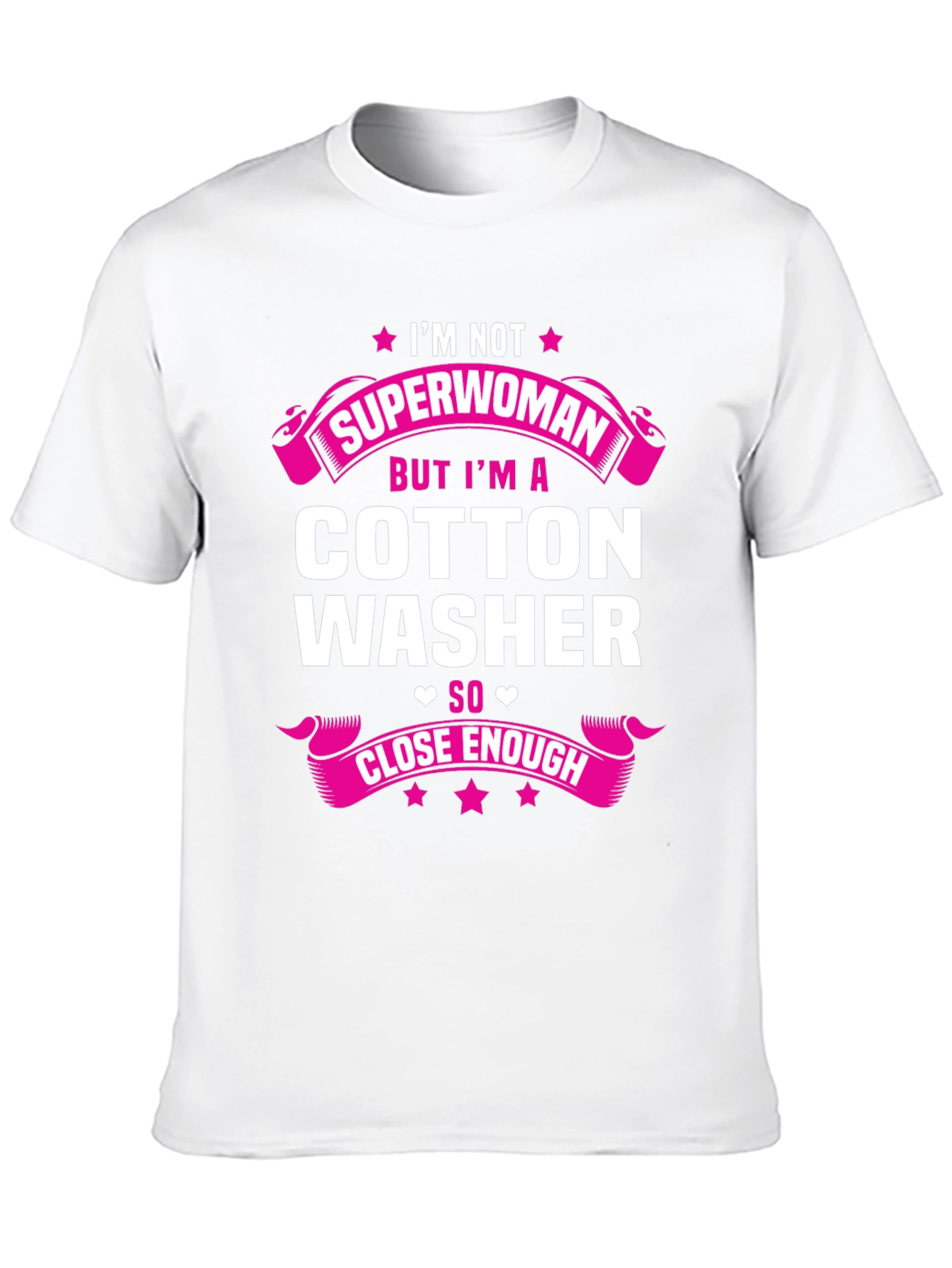 Black Cotton Washer T-Shirt - Superwoman Close Enough view 10