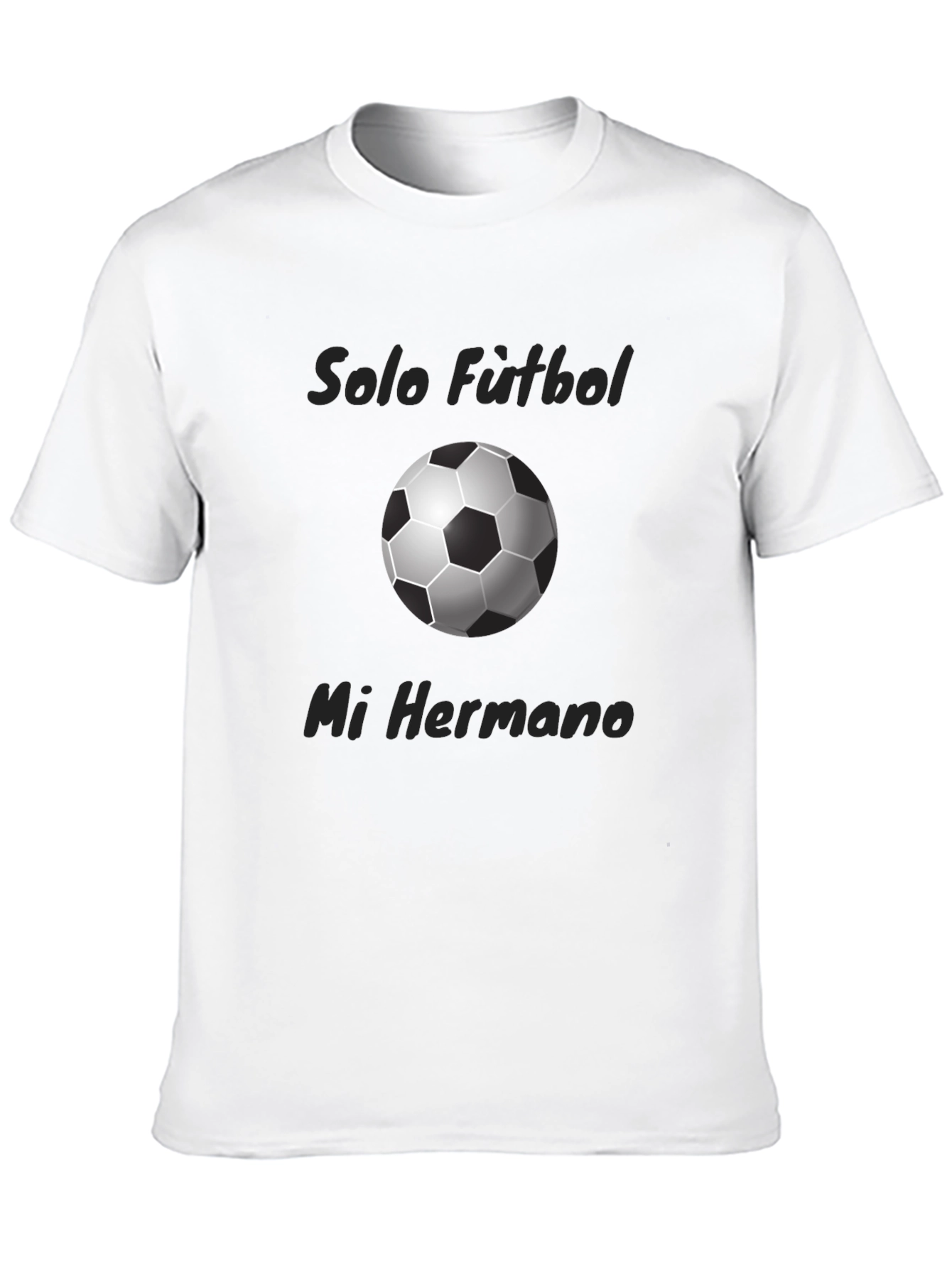 Black Soccer Fan T-Shirt - Solo Futbol Mi Hermano view 10