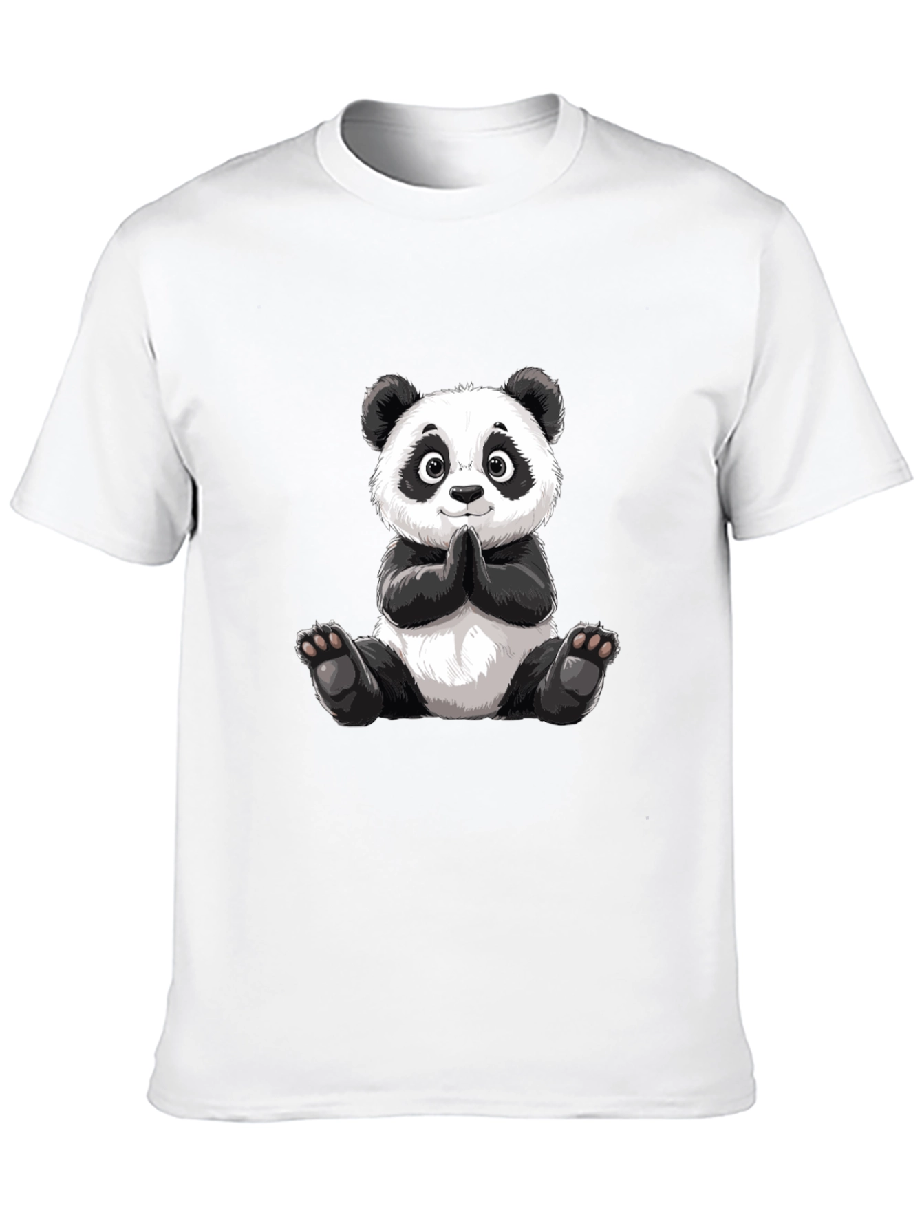 Black Cute Panda Graphic Tee - Soft Cotton Blend view 10