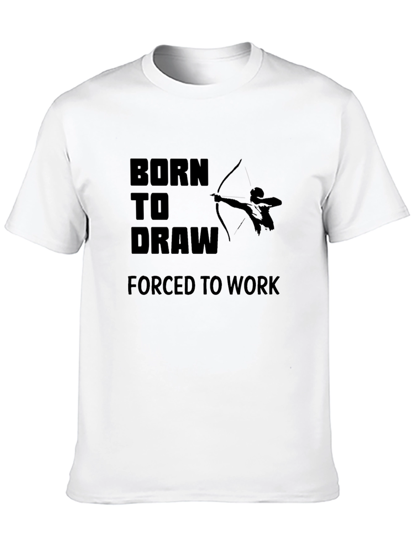 Black Born To Draw T-Shirt - Archer Design, Comfortable Fit view 10