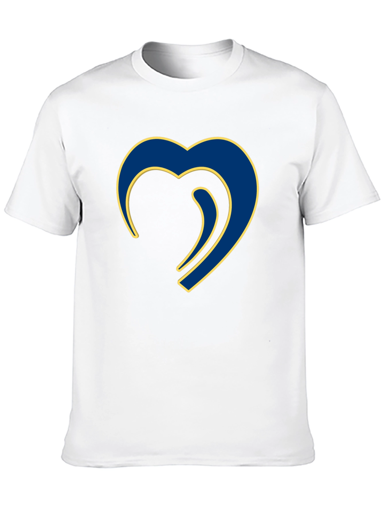 Black Stylish Blue Heart Graphic Black T-Shirt view 10