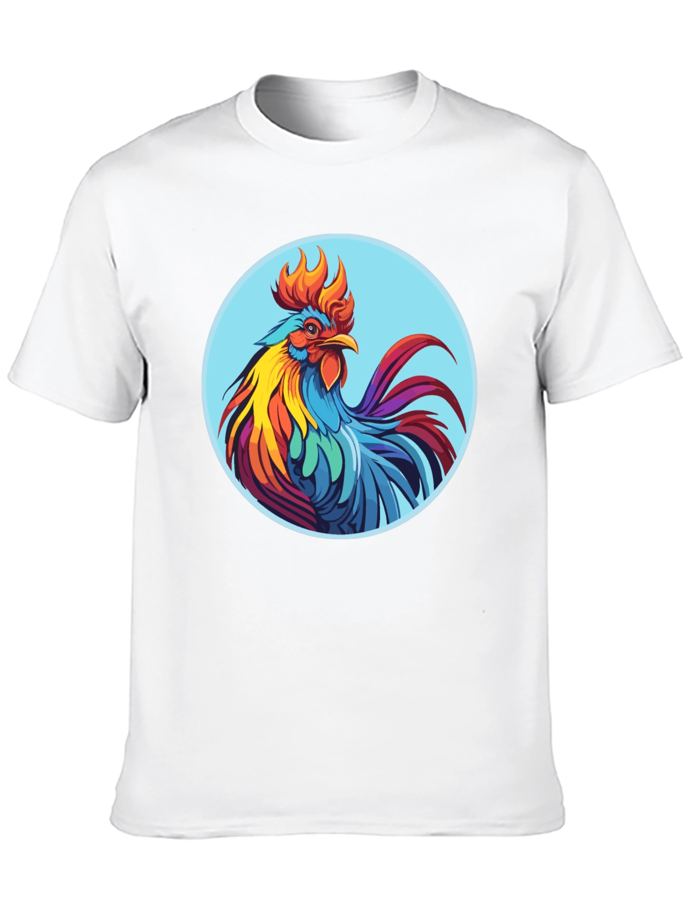 Black Rooster Graphic Tee - Bold Black Cotton T-Shirt view 10