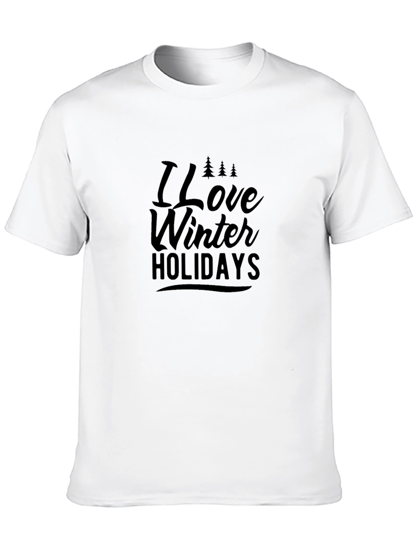 Black Winter Holidays Black T-Shirt view 10