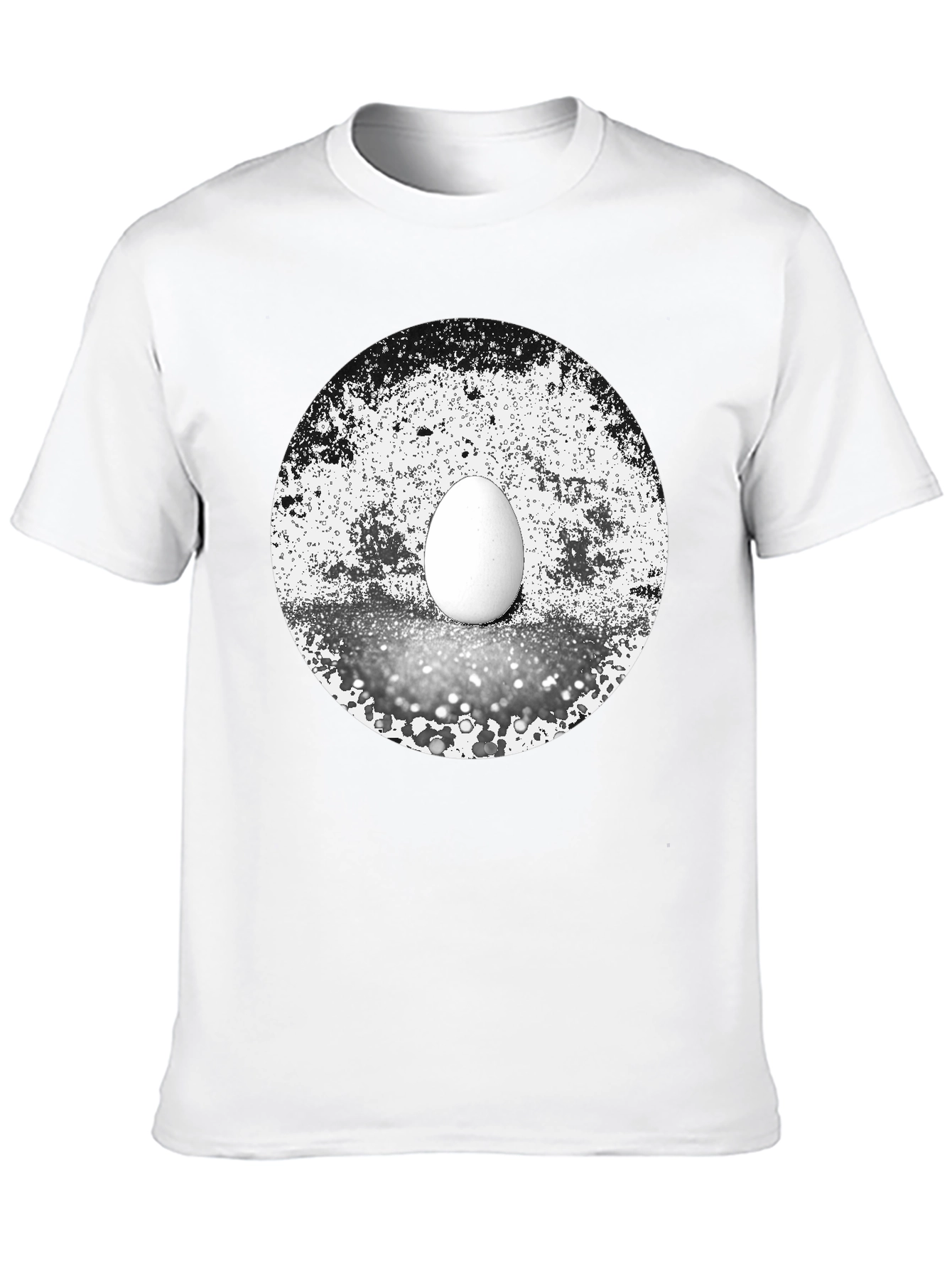 Black Abstract Egg Graphic Tee - Black Cotton T-Shirt view 10