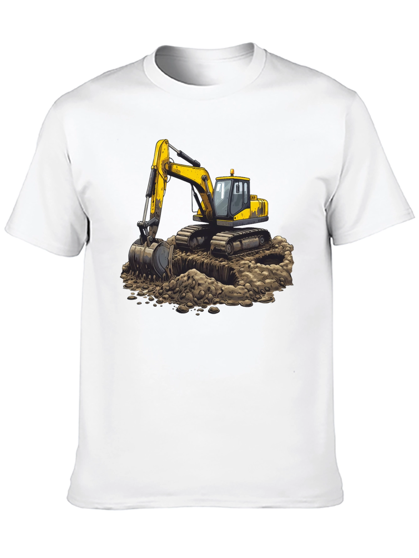 Black Excavator Graphic Tee - Construction Crew Shirt view 10