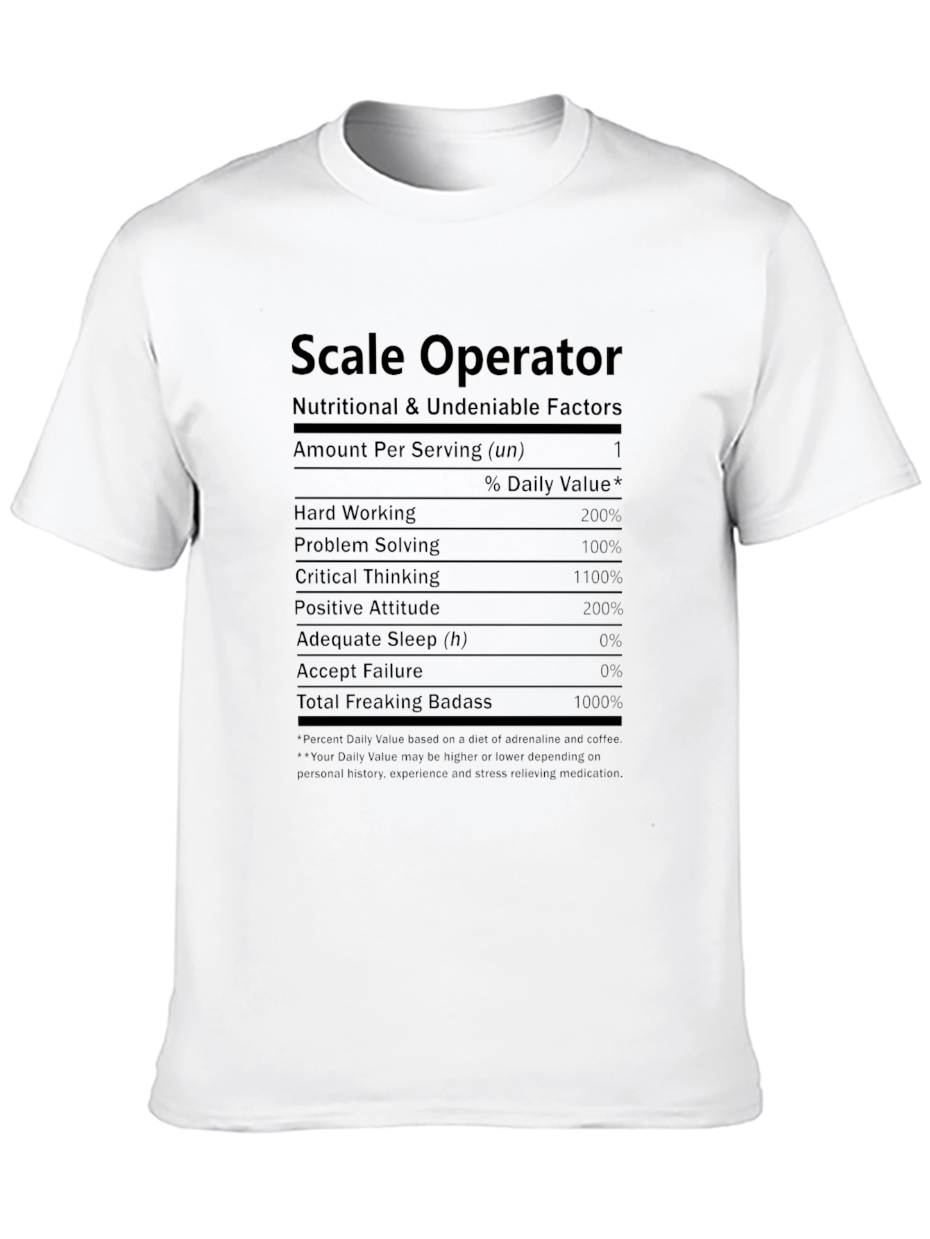 Black Scale Operator Nutritional Facts T-Shirt view 10