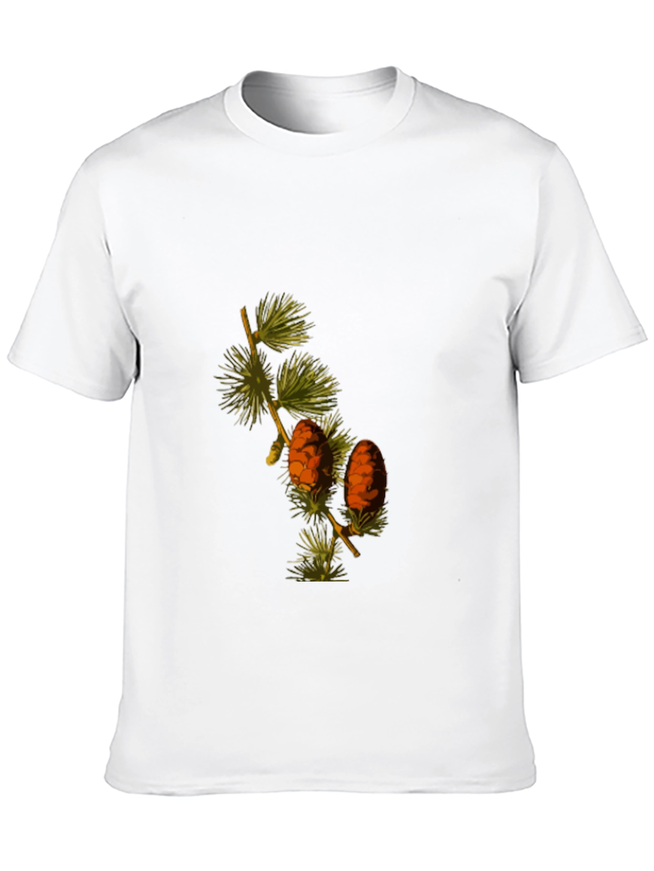 Black Botanical Pine Cone Graphic Tee - Nature Inspired T-Shirt view 10