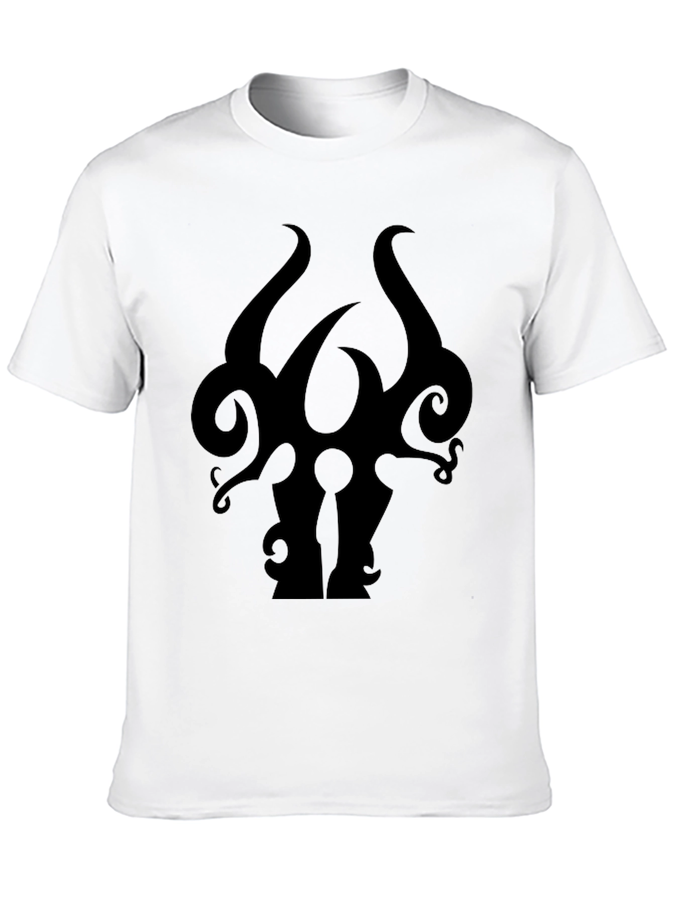 Black Men's Black Graphic Tee - Abstract Silhouette Design view 10