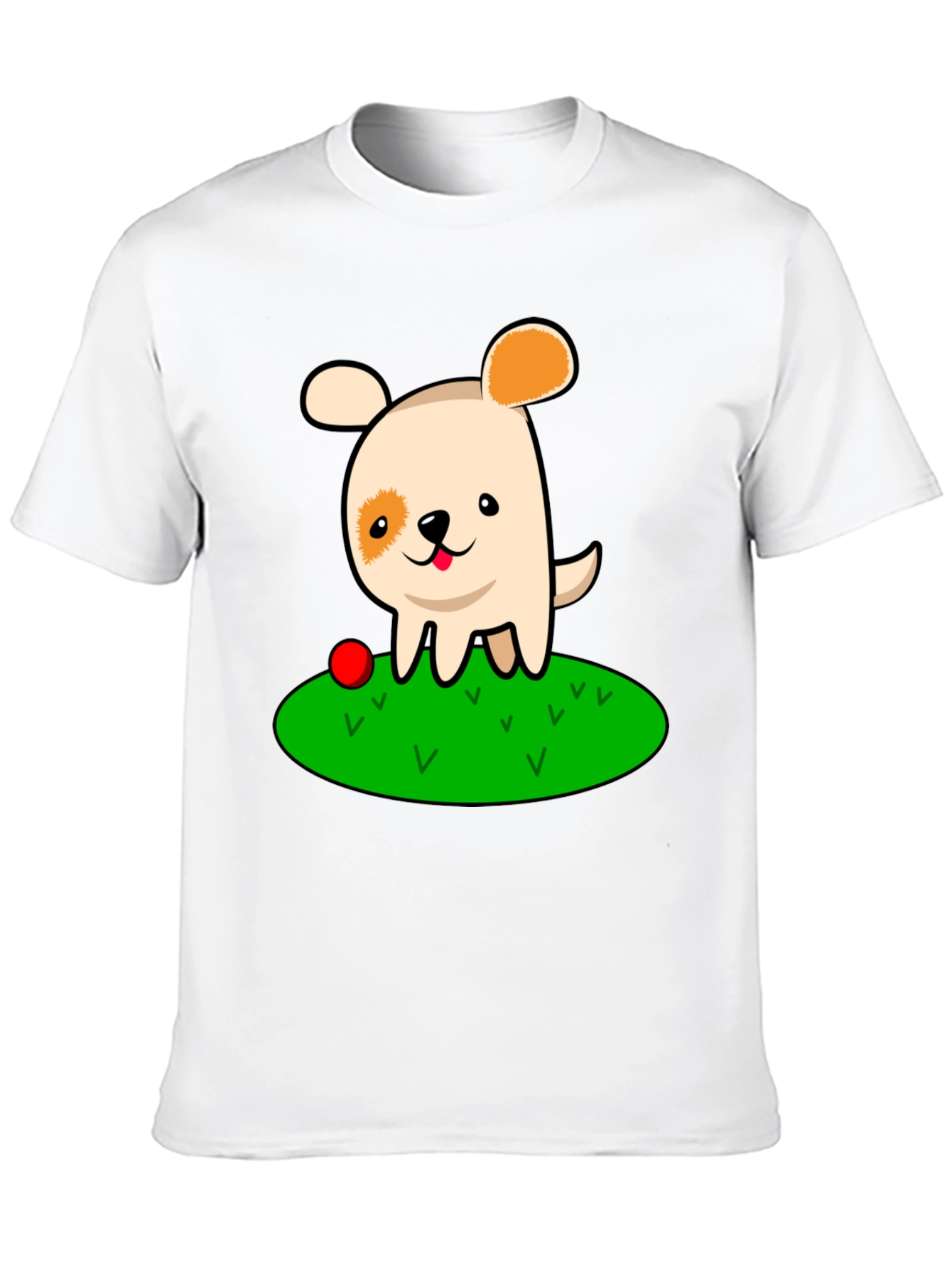 Black Cute Dog Cartoon Black T-Shirt view 10