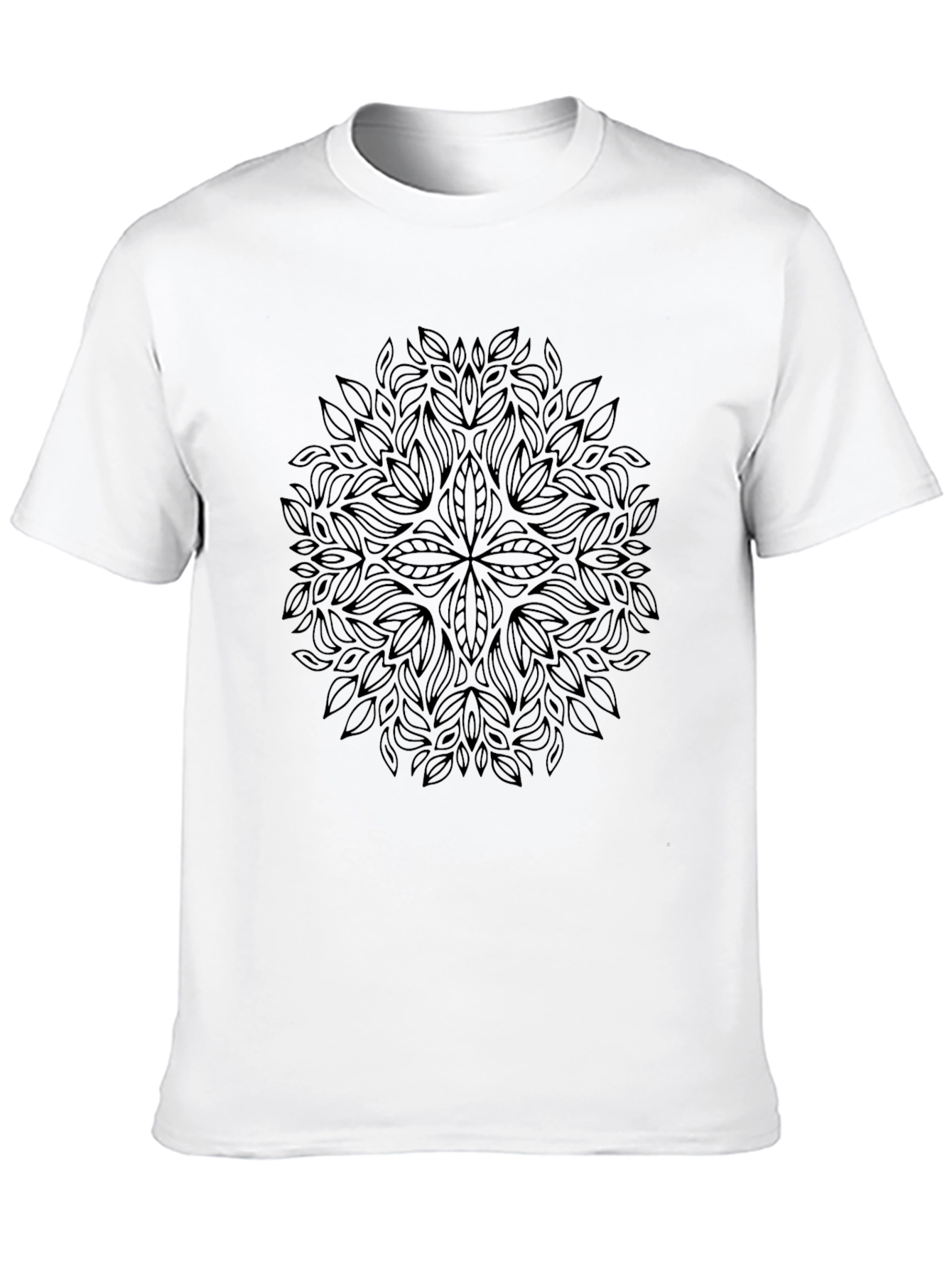 Black Black Mandala Graphic Print Crew Neck T-Shirt view 10