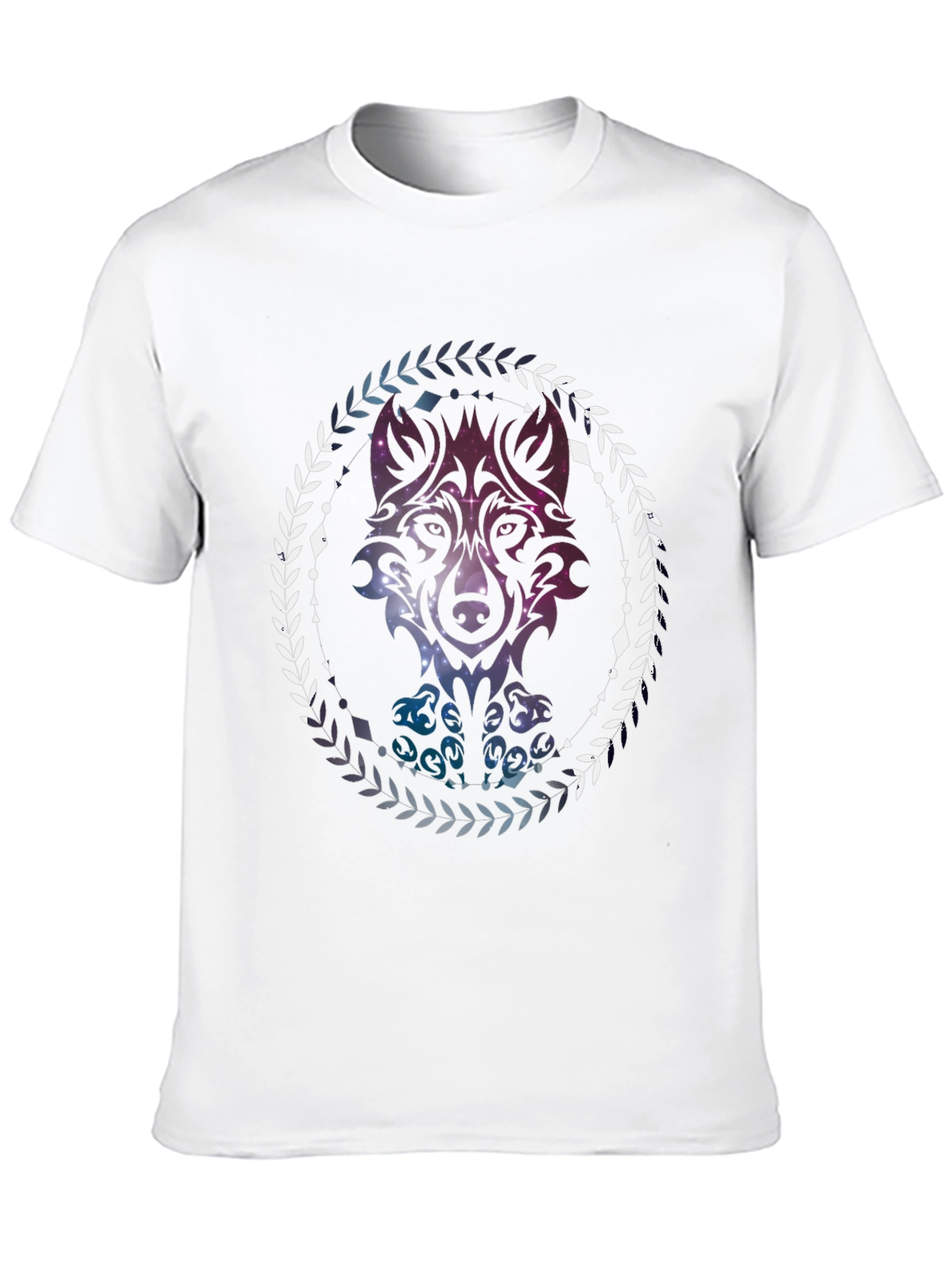 Black Wolf Galaxy T-Shirt - Artistic Graphic Tee view 10