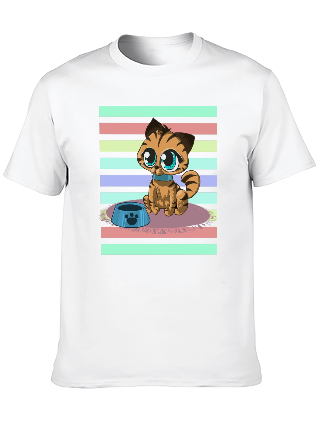 Black Cute Cartoon Cat Graphic T-Shirt view 10