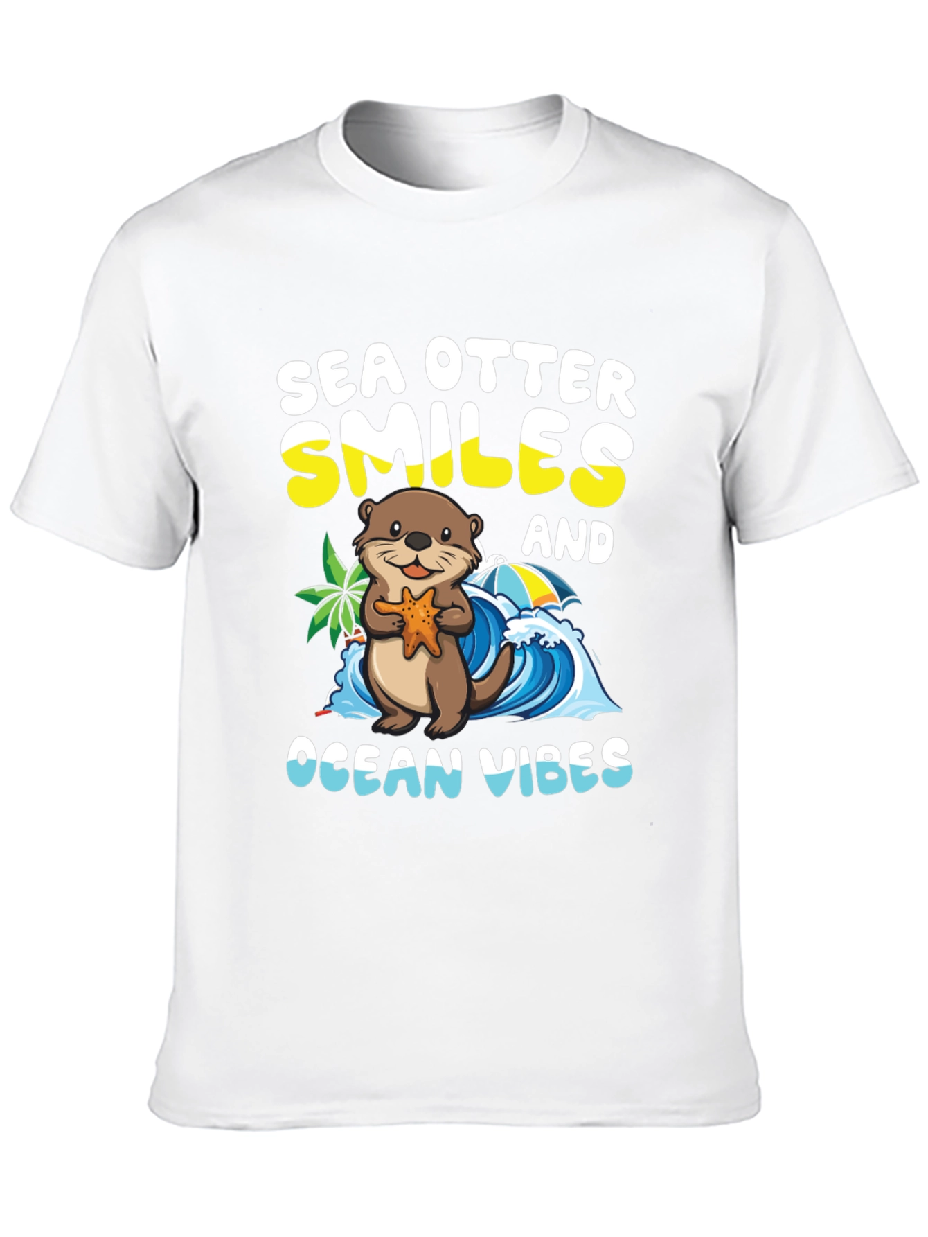 Black Sea Otter Smiles Ocean Vibes T-Shirt view 10