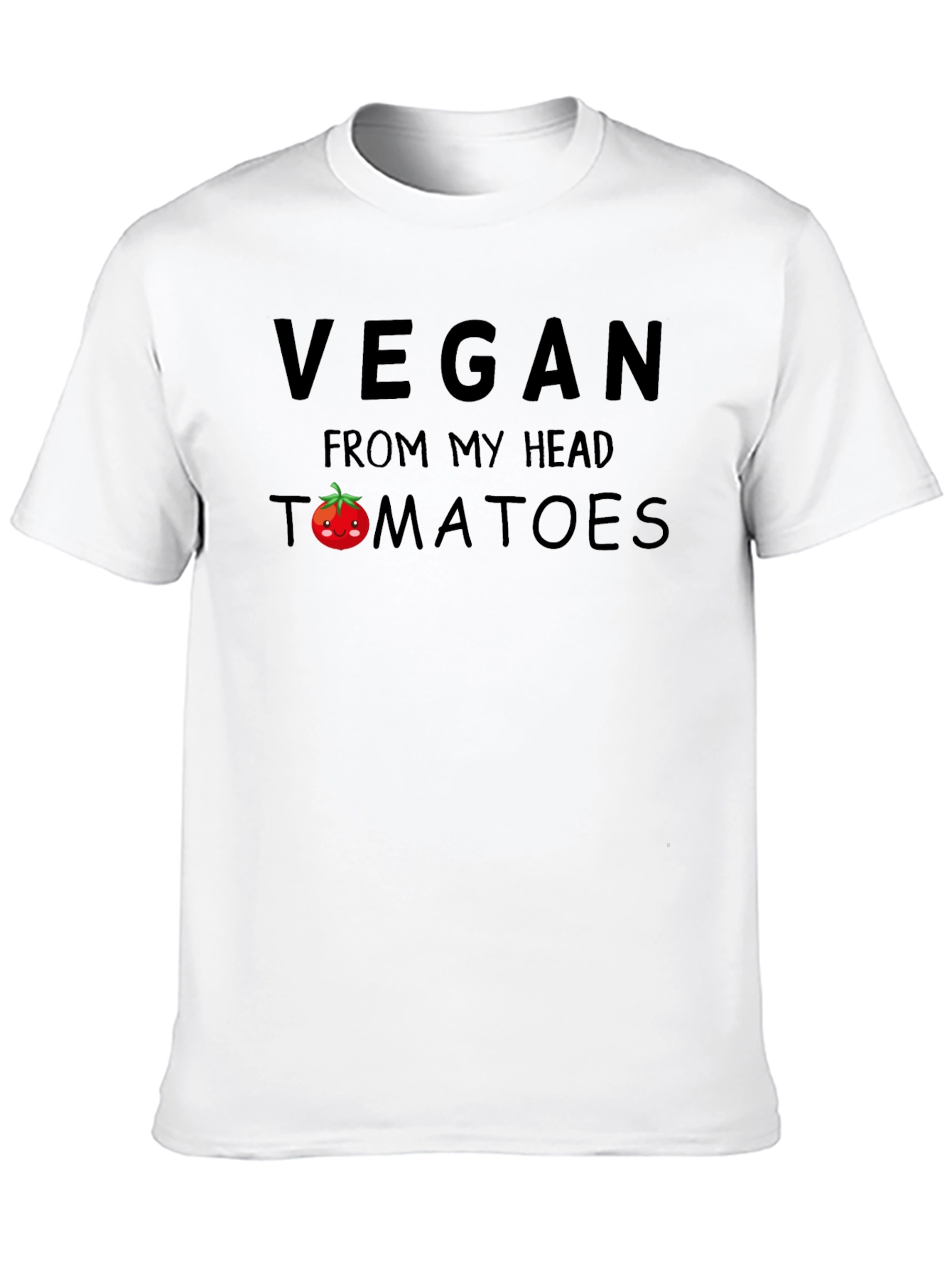 Black Vegan From My Head Tomatoes Funny T-Shirt view 10