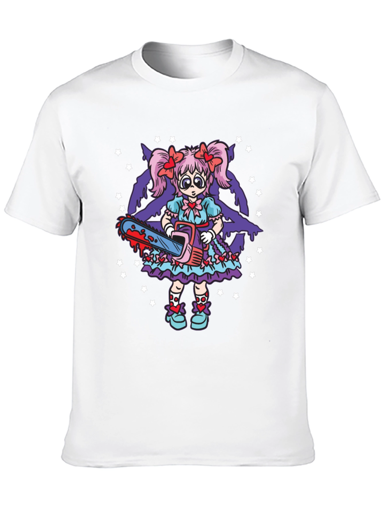 Black Creepy Cute Chainsaw Doll Graphic Tee view 10