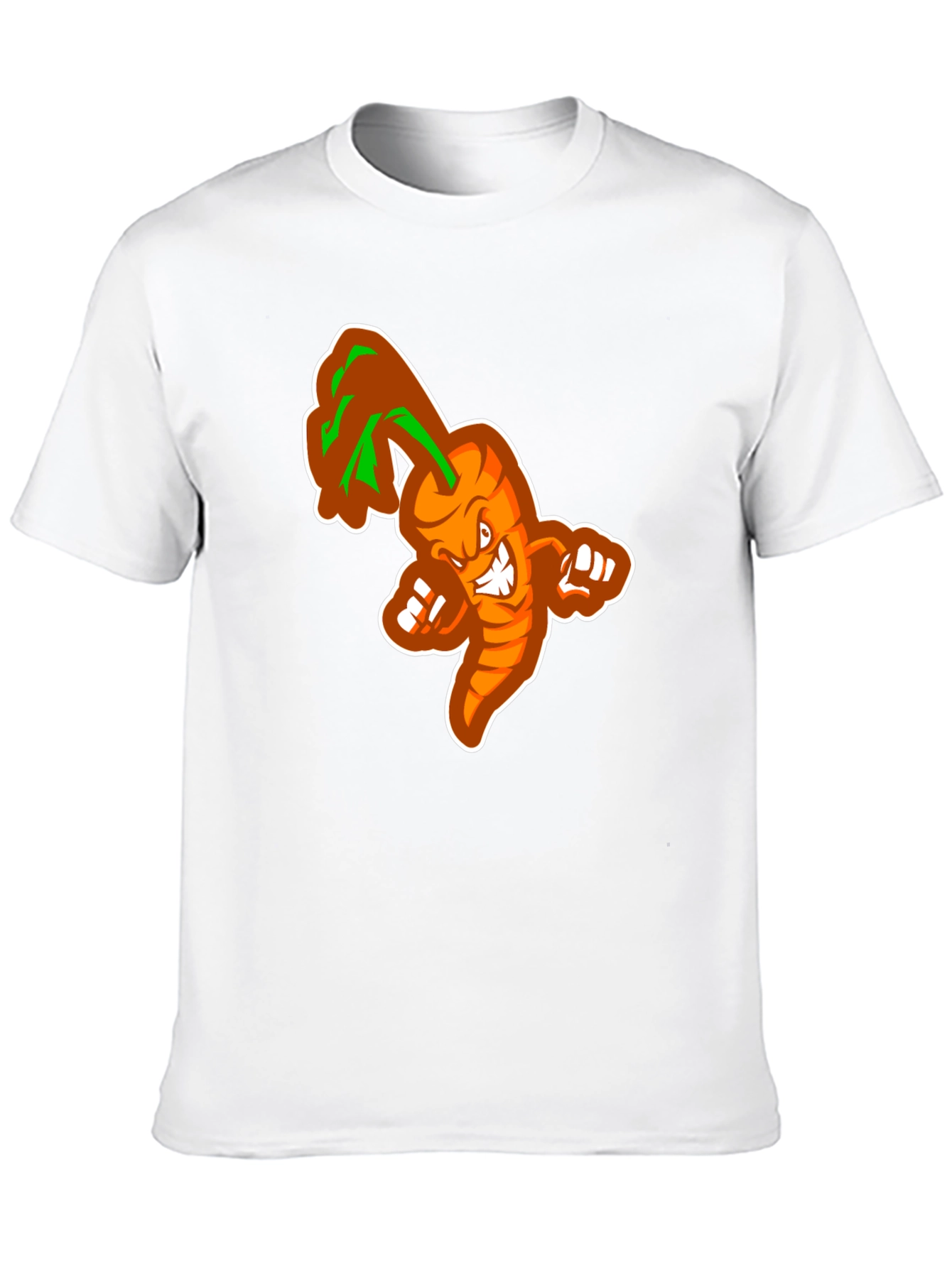 Black Men's Black T-shirt with Cartoon Carrot Design view 10